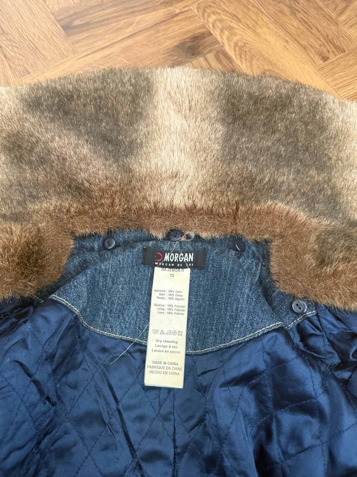 Morgan De Toi Denim Faux Fur Jacket (S)