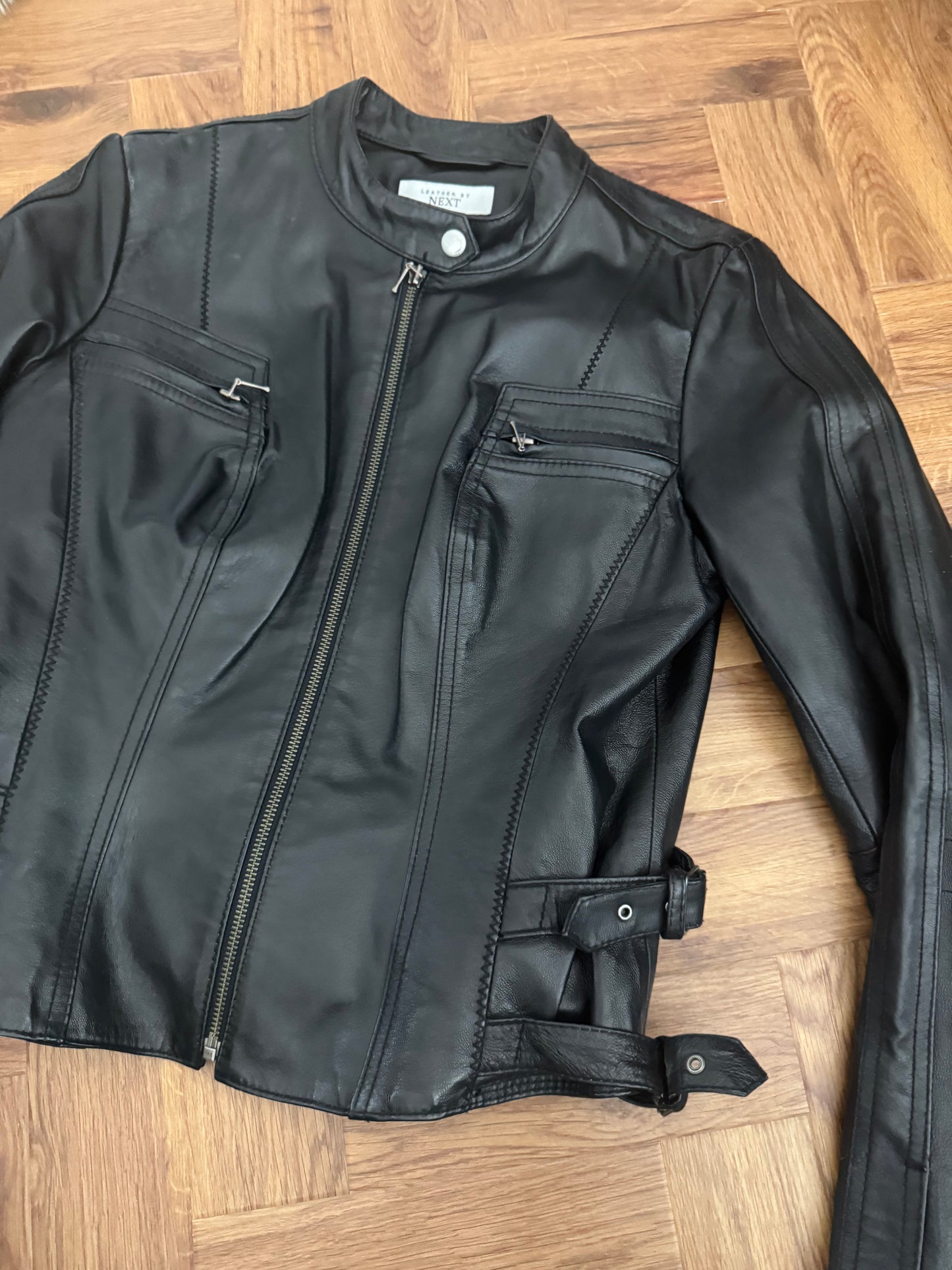 Fitted Leather Buckle Jacket (UK12)