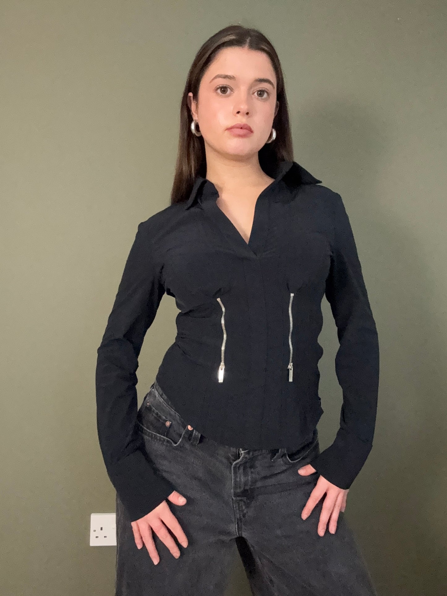 Karen Millen Zip Shirt (UK10)