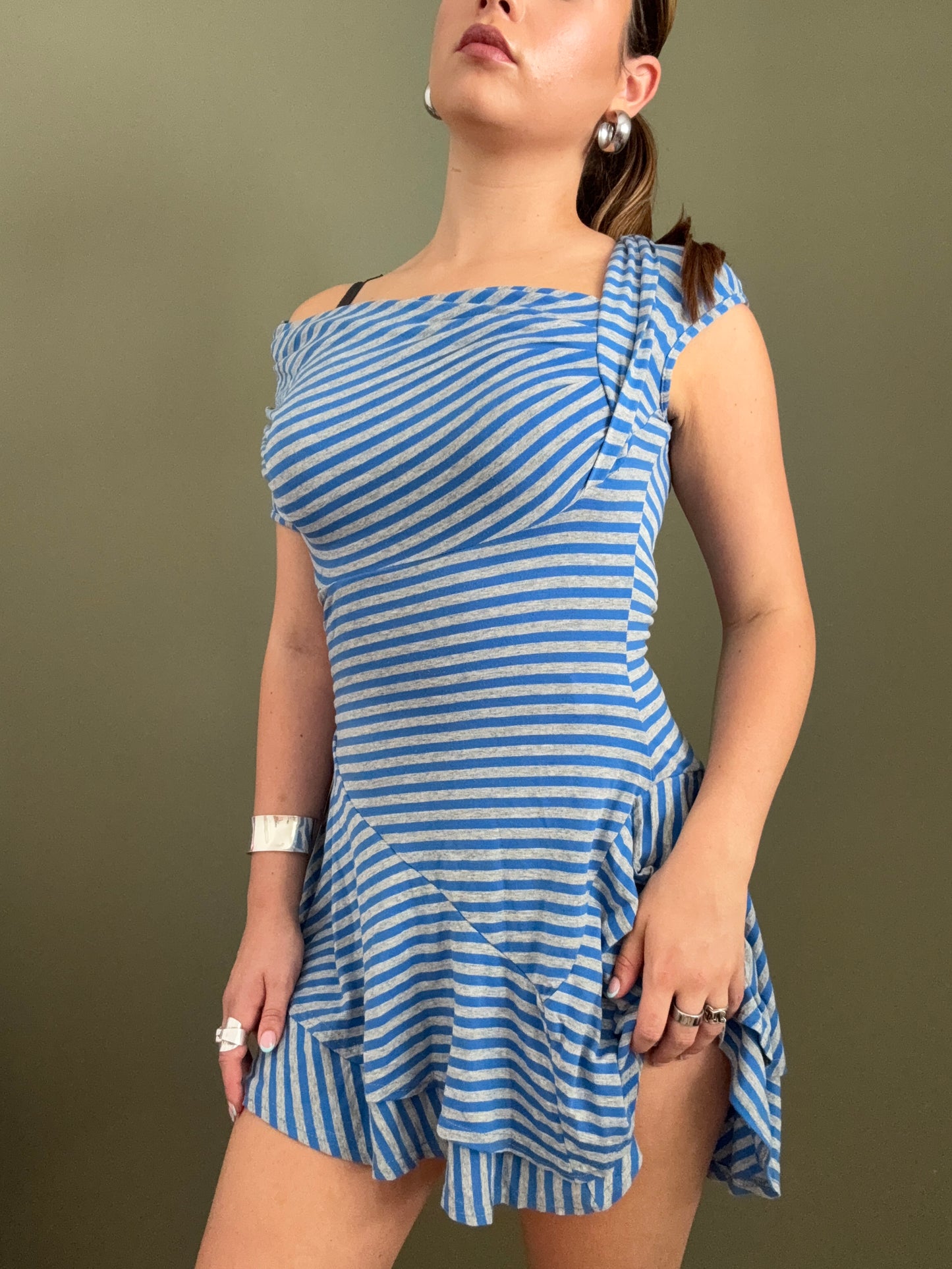 Y2K Striped Mini Dress