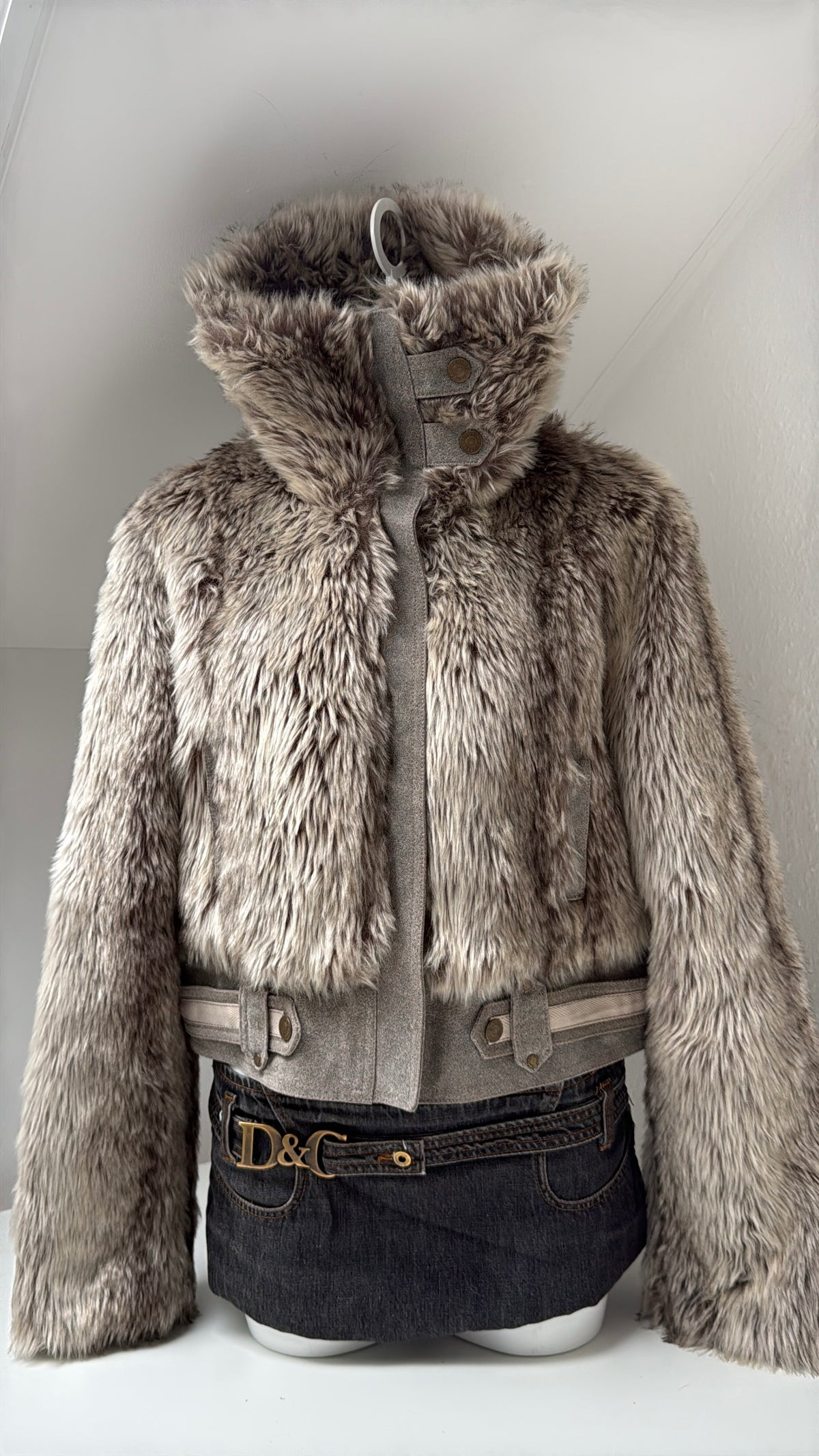Faux Fur Bomber Jacket (UK16)