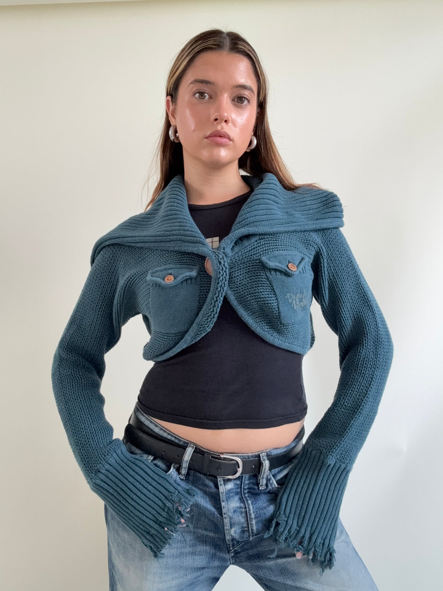 Diesel Knit Cropped Cardigan (L)