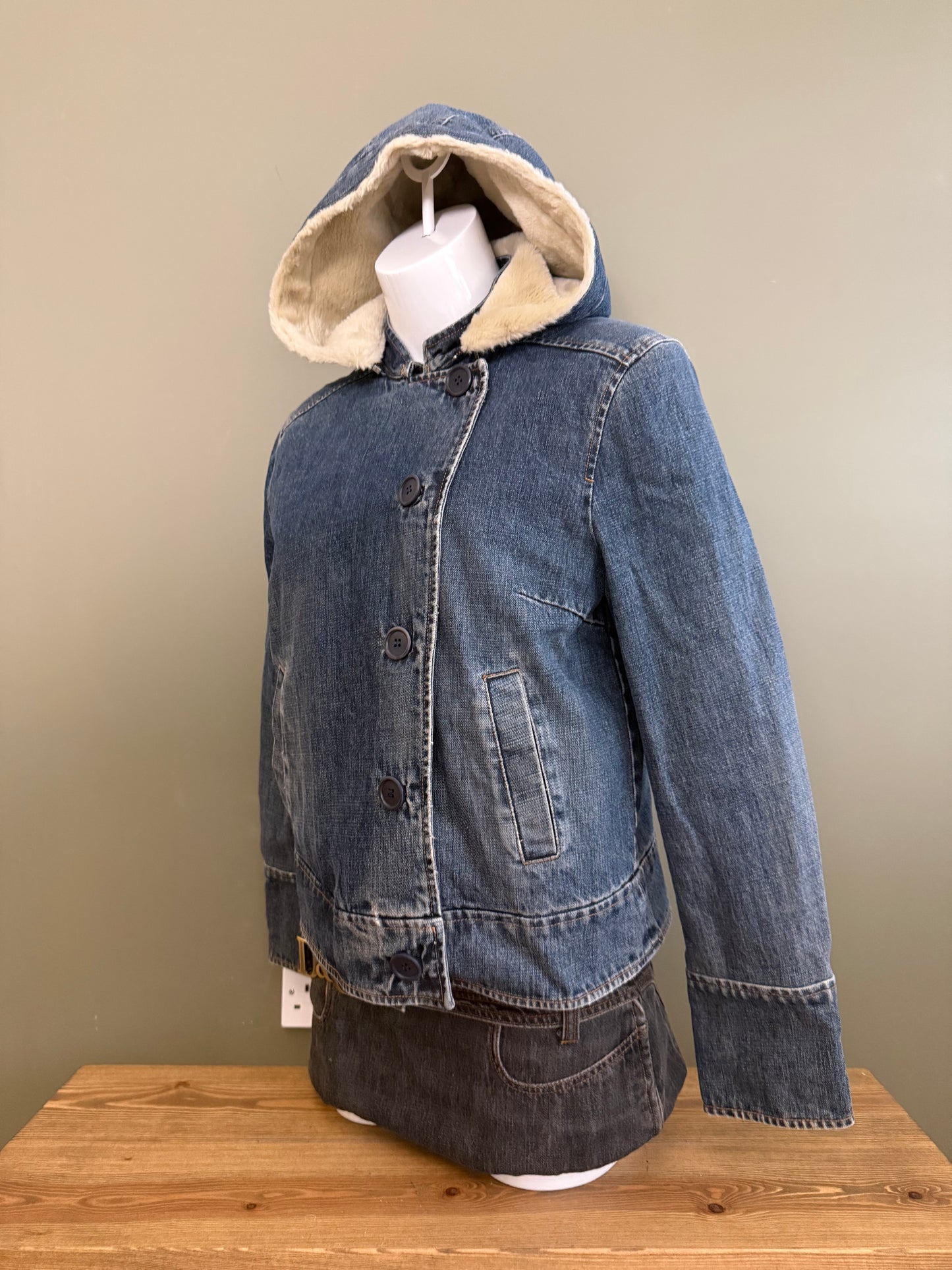 French Connection Denim Bomber Jacket (L)