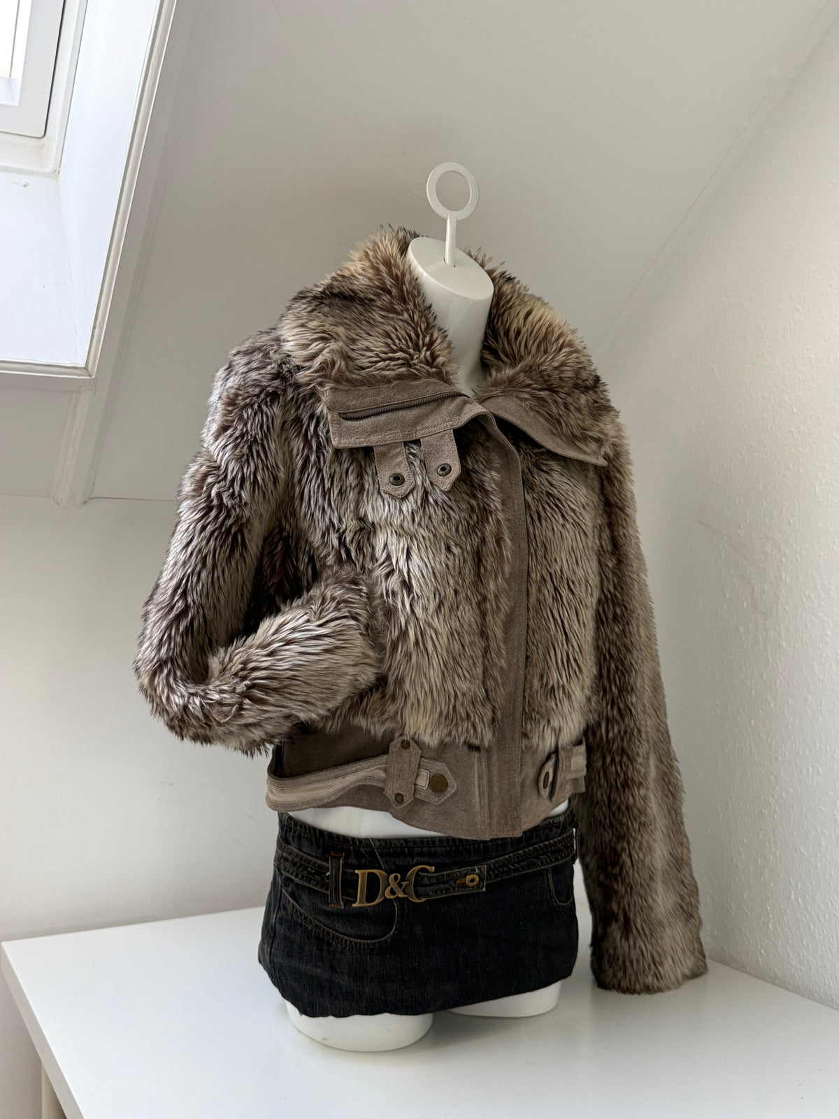 Faux Fur Bomber Jacket (UK16)