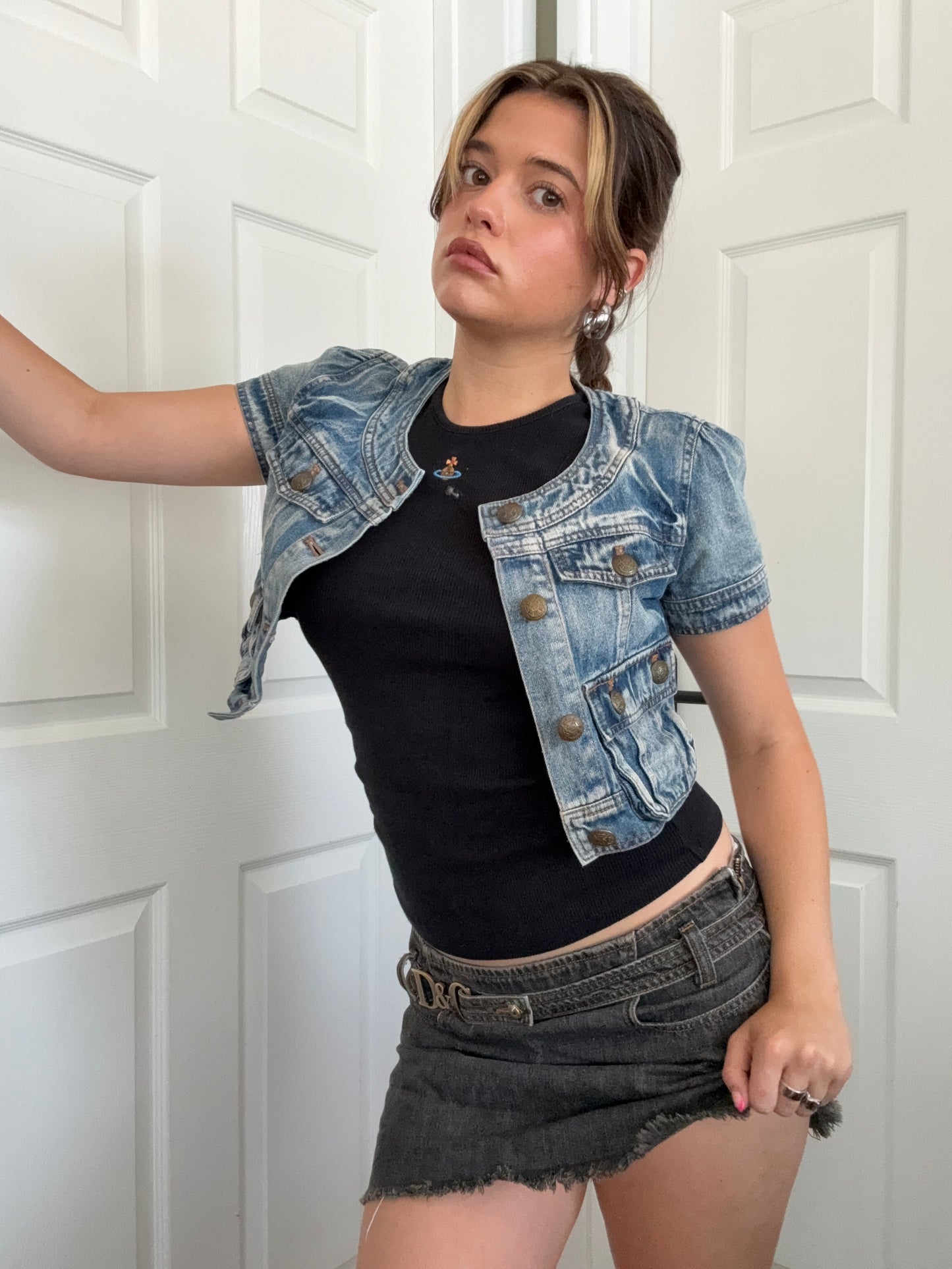Y2K Denim Top (S)