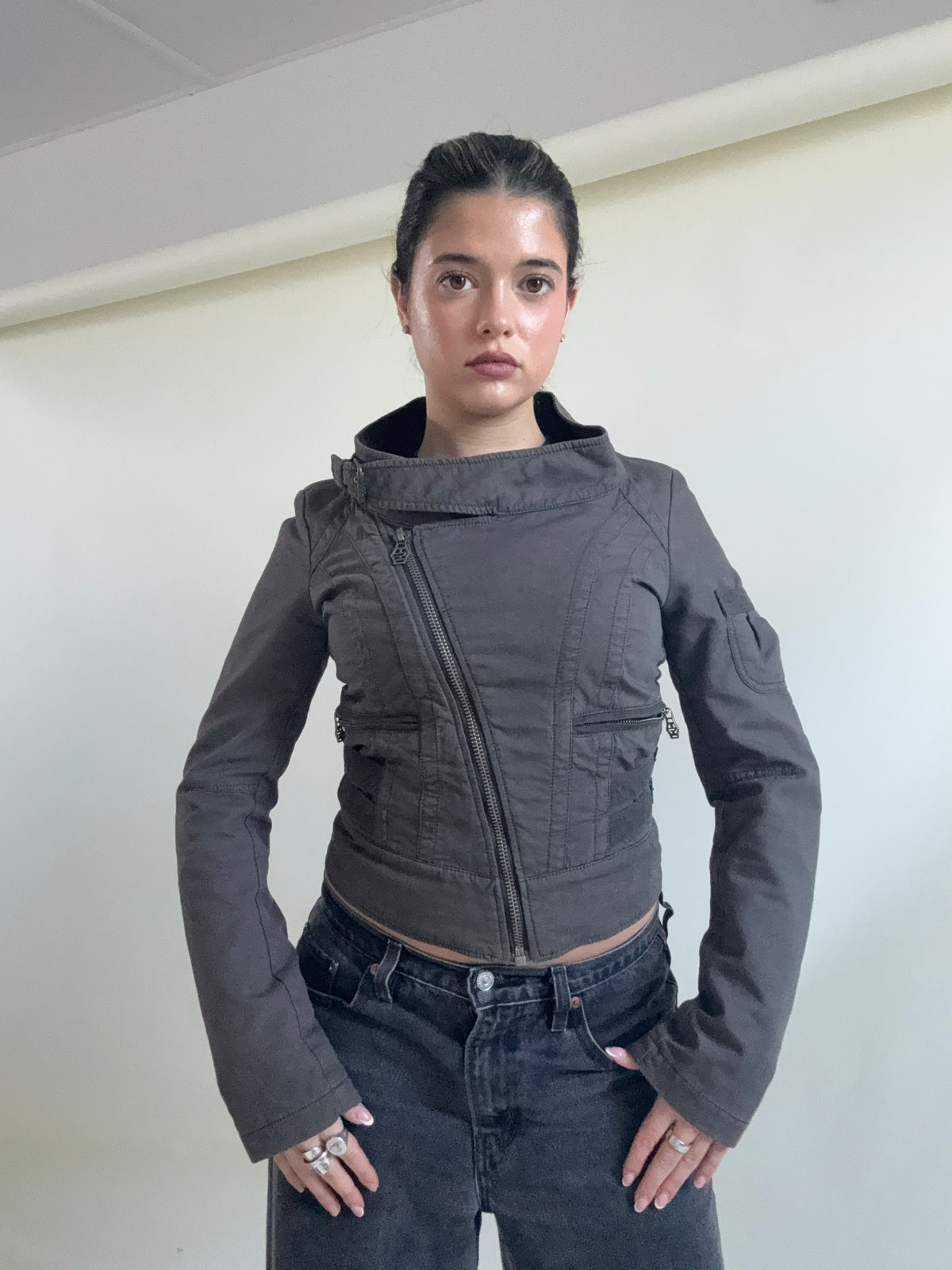 Diesel Cropped Fitted Utility Jacket (S)