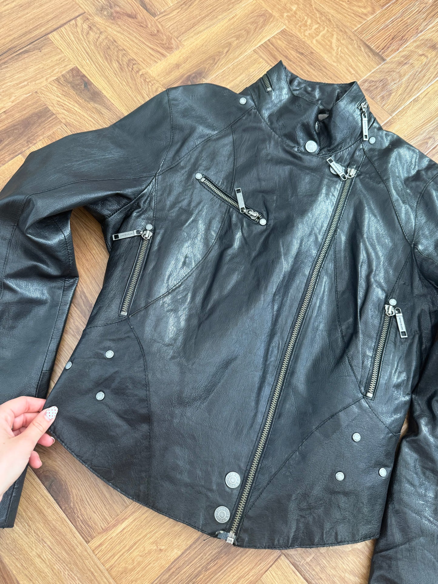 Leather Biker Jacket (UK14)
