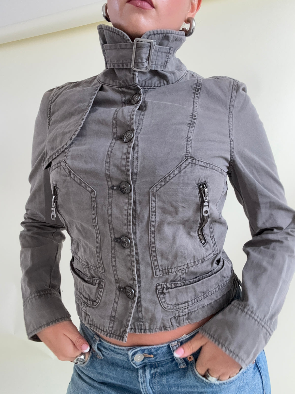 Y2K Buckle Jacket (UK8)