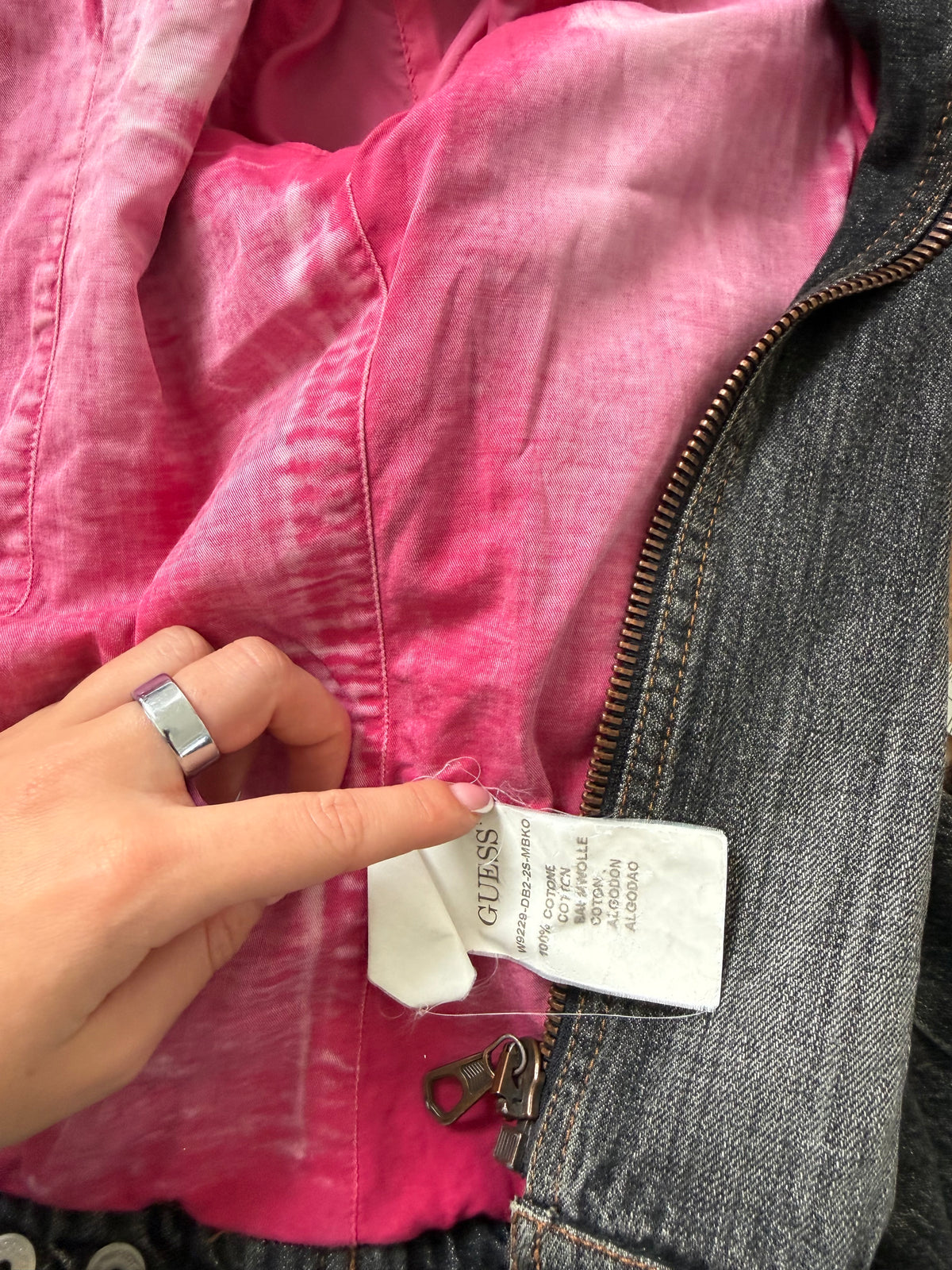 Vintage Guess Denim Biker Jacket (S)