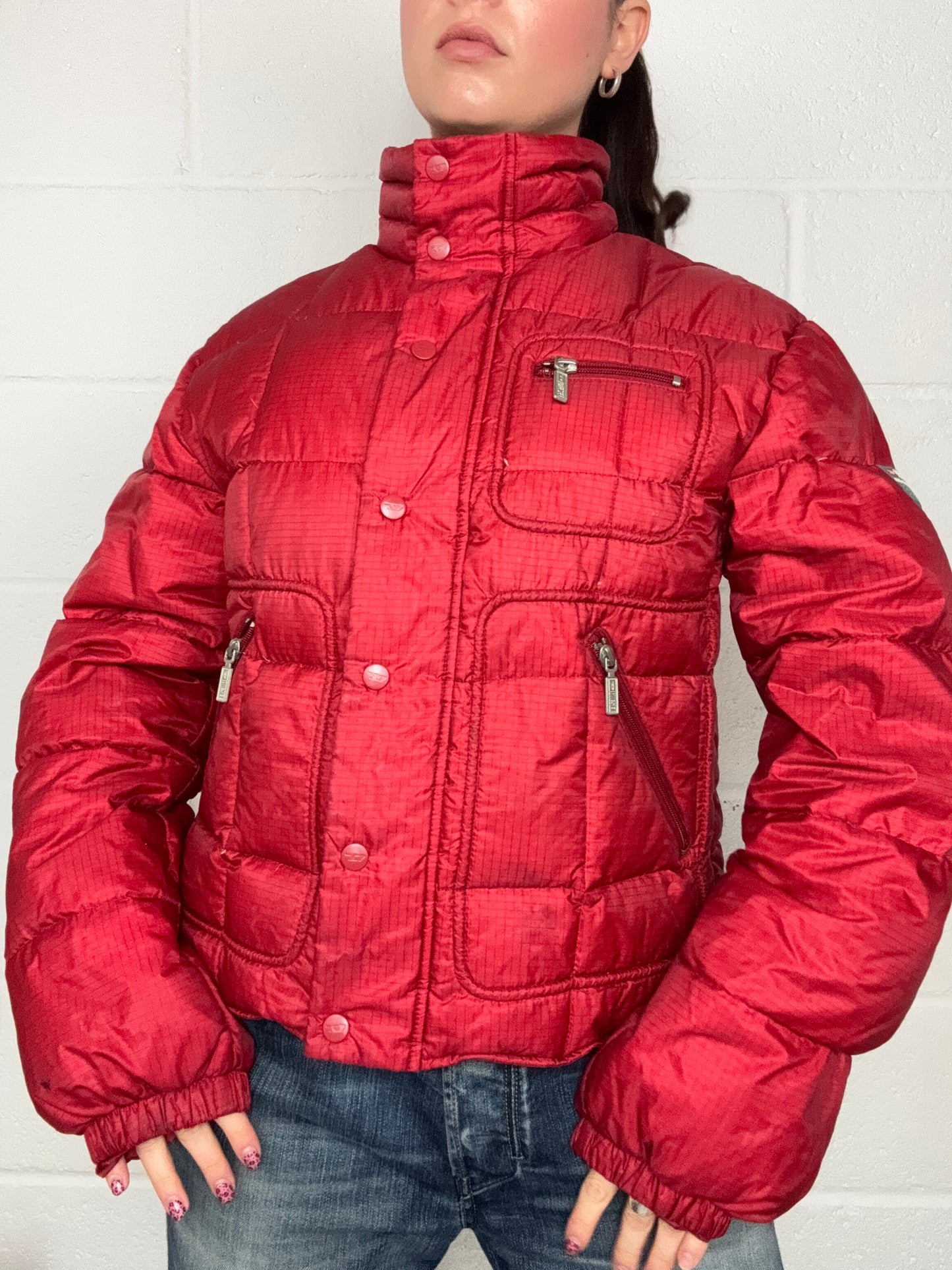 Diesel Red Puffer Jacket (M)