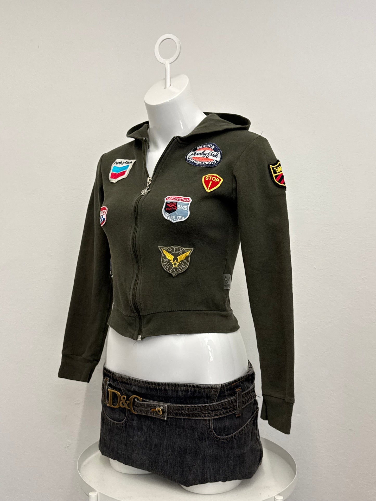 Punky Fish Patchwork Hoodie (XS)