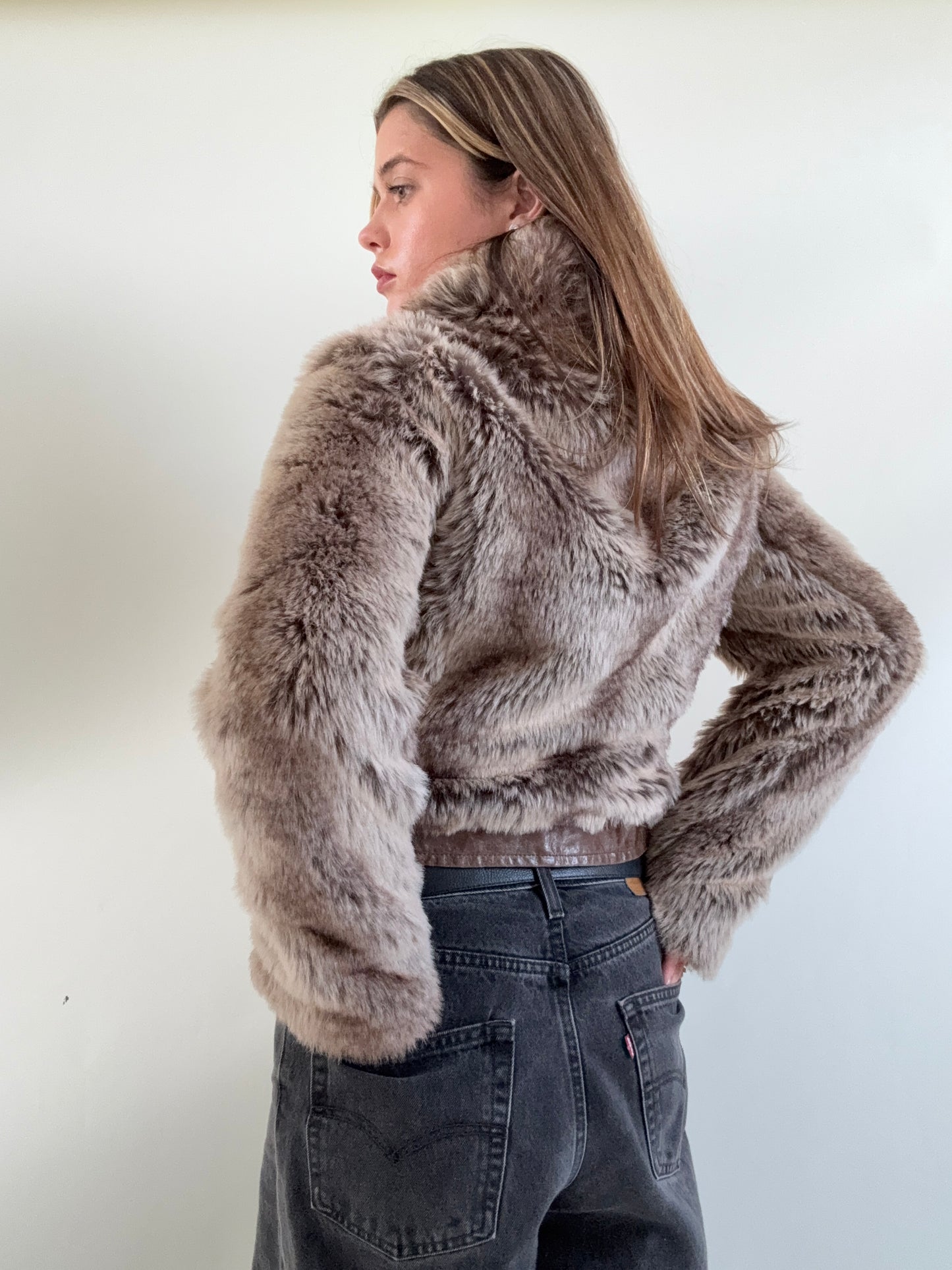 Faux Fur Bomber Jacket (UK12)