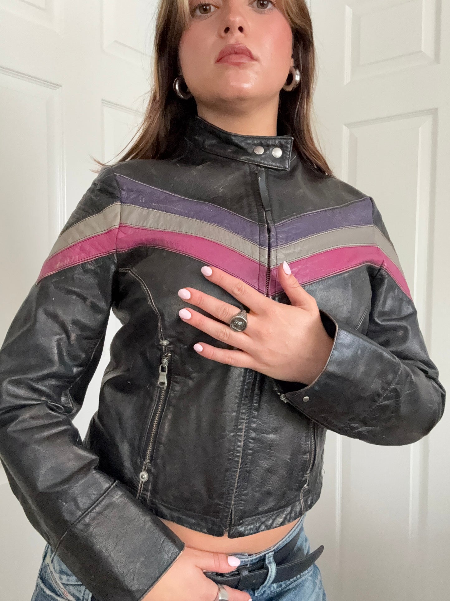 Miss Sixty Leather Racer Jacket (S)
