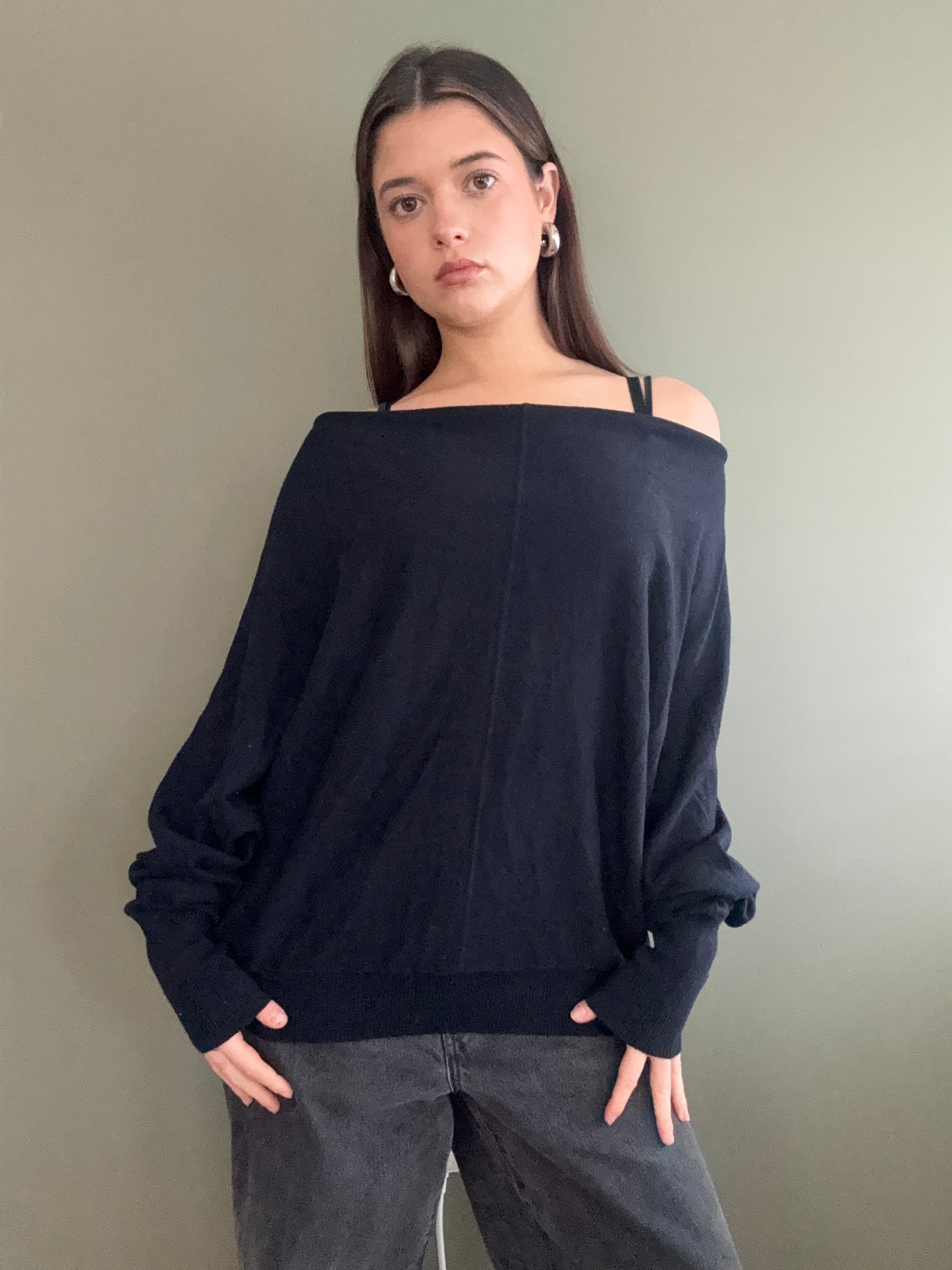 Navy Allsaints Batwing Jumper (L)