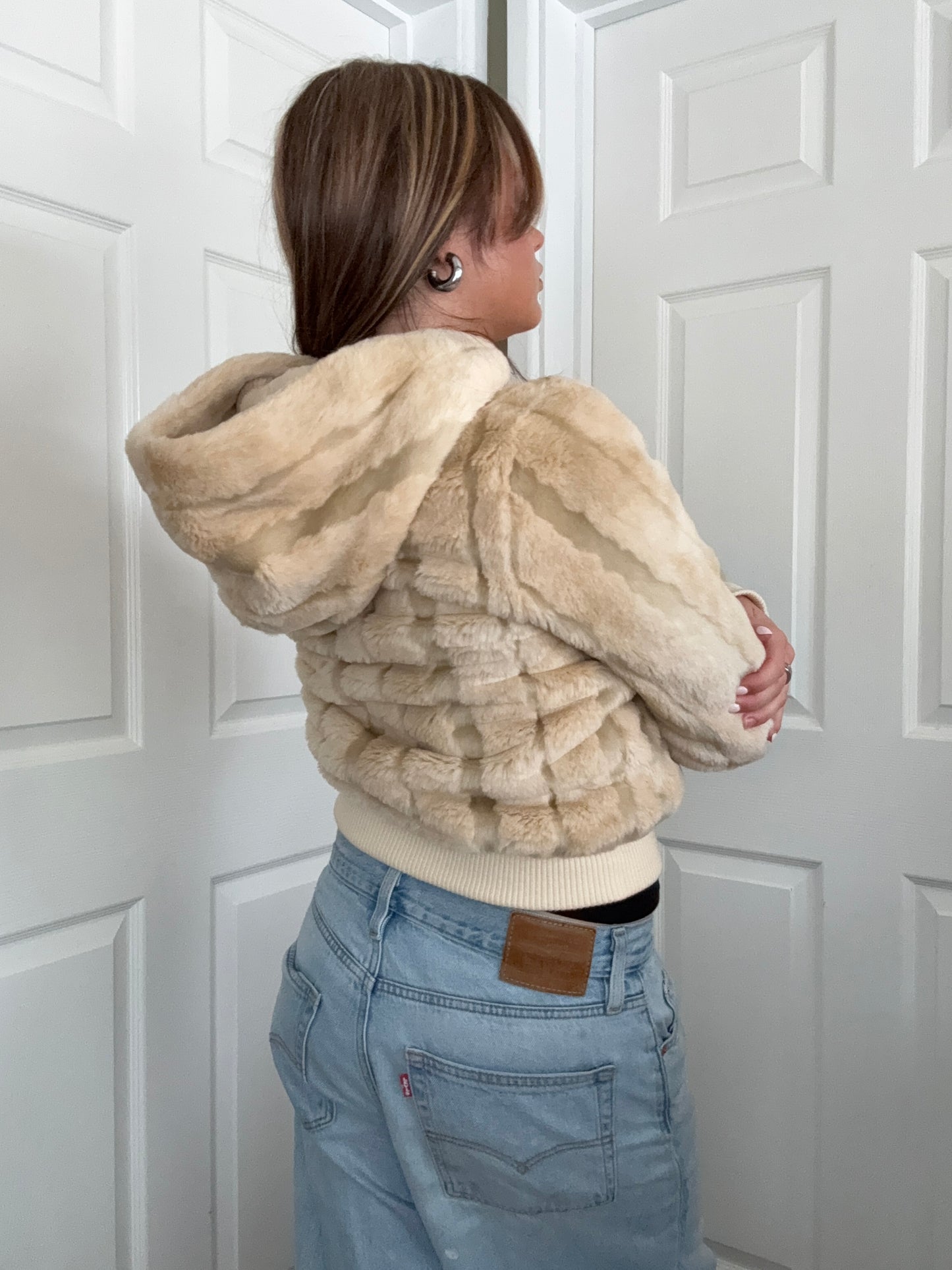 Juicy Couture Faux Fur Hooded Jacket (S)