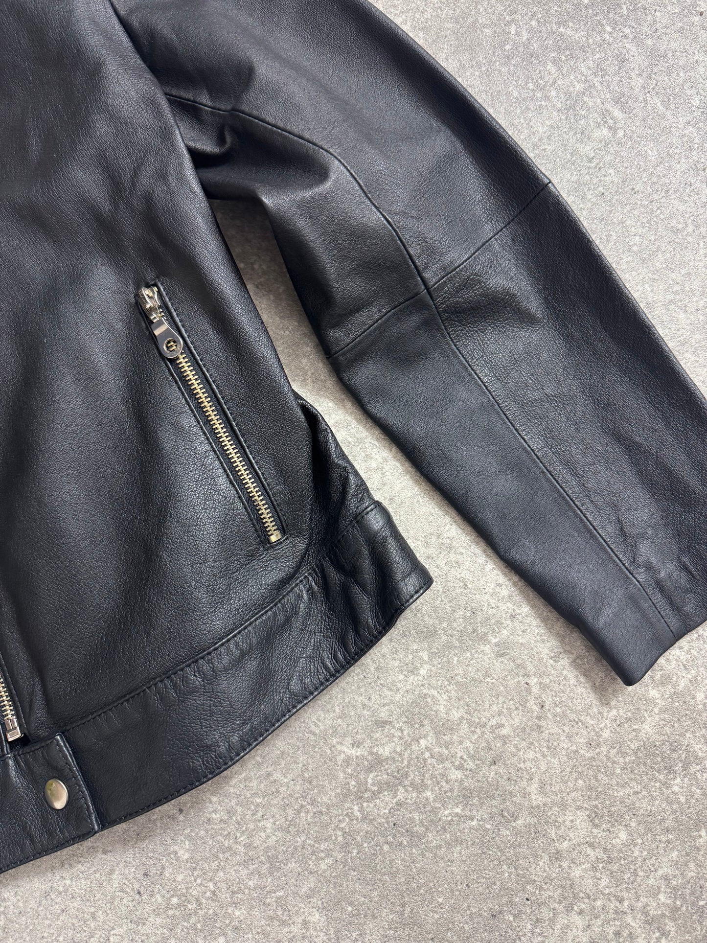 Vintage Leather Biker Jacket (S)