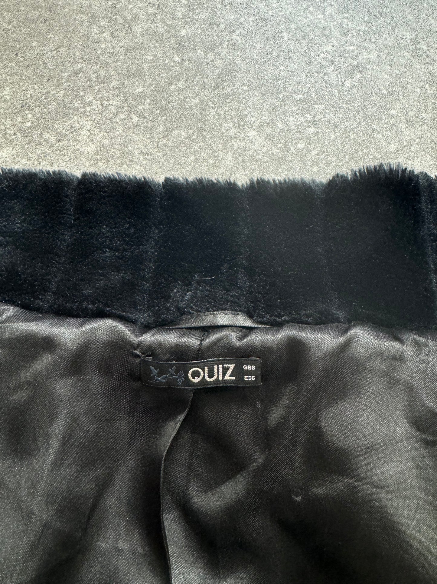 Black Faux Fur Jacket (UK8)