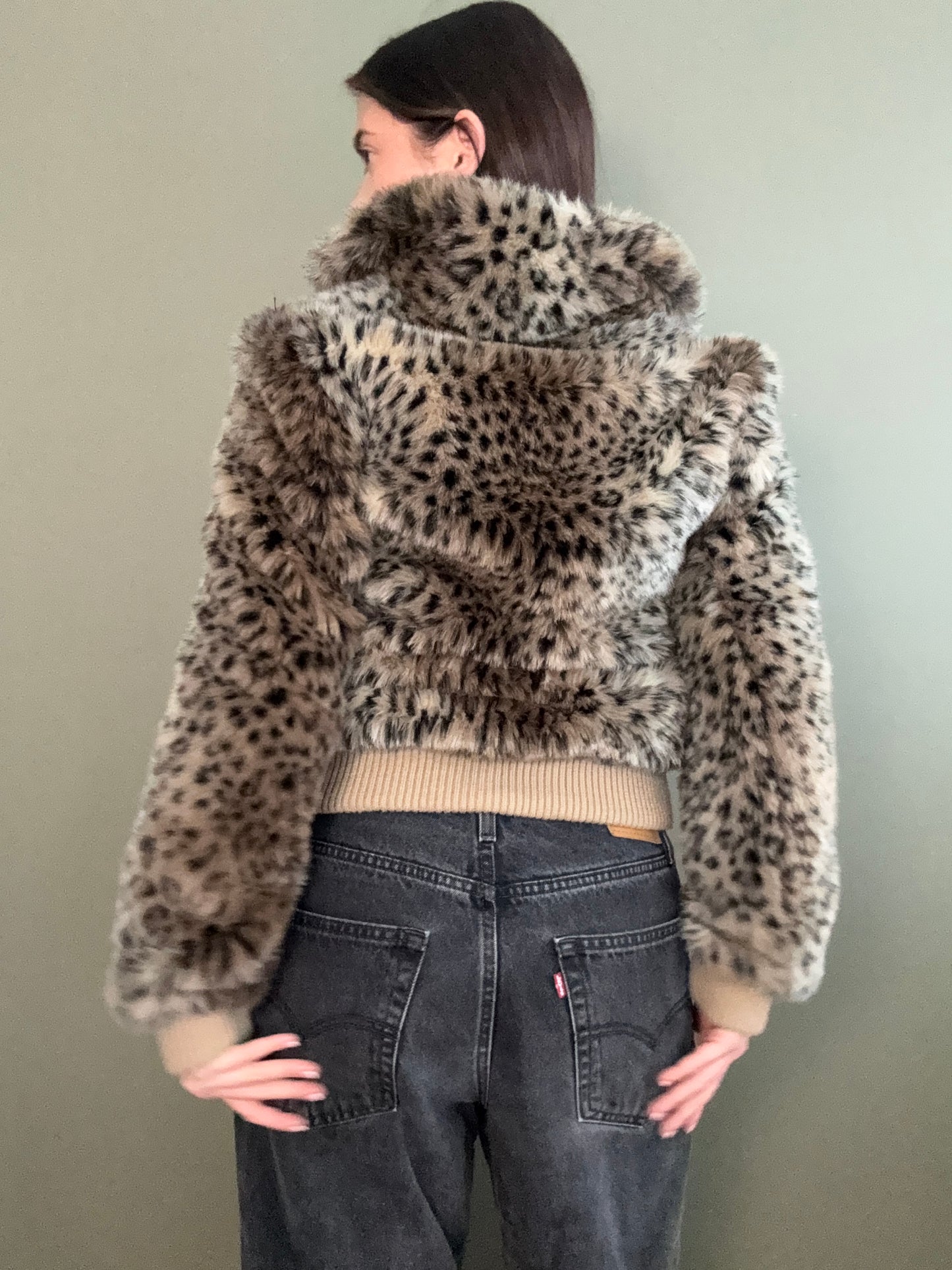 Faux Fur Leopard Jacket (UK10)