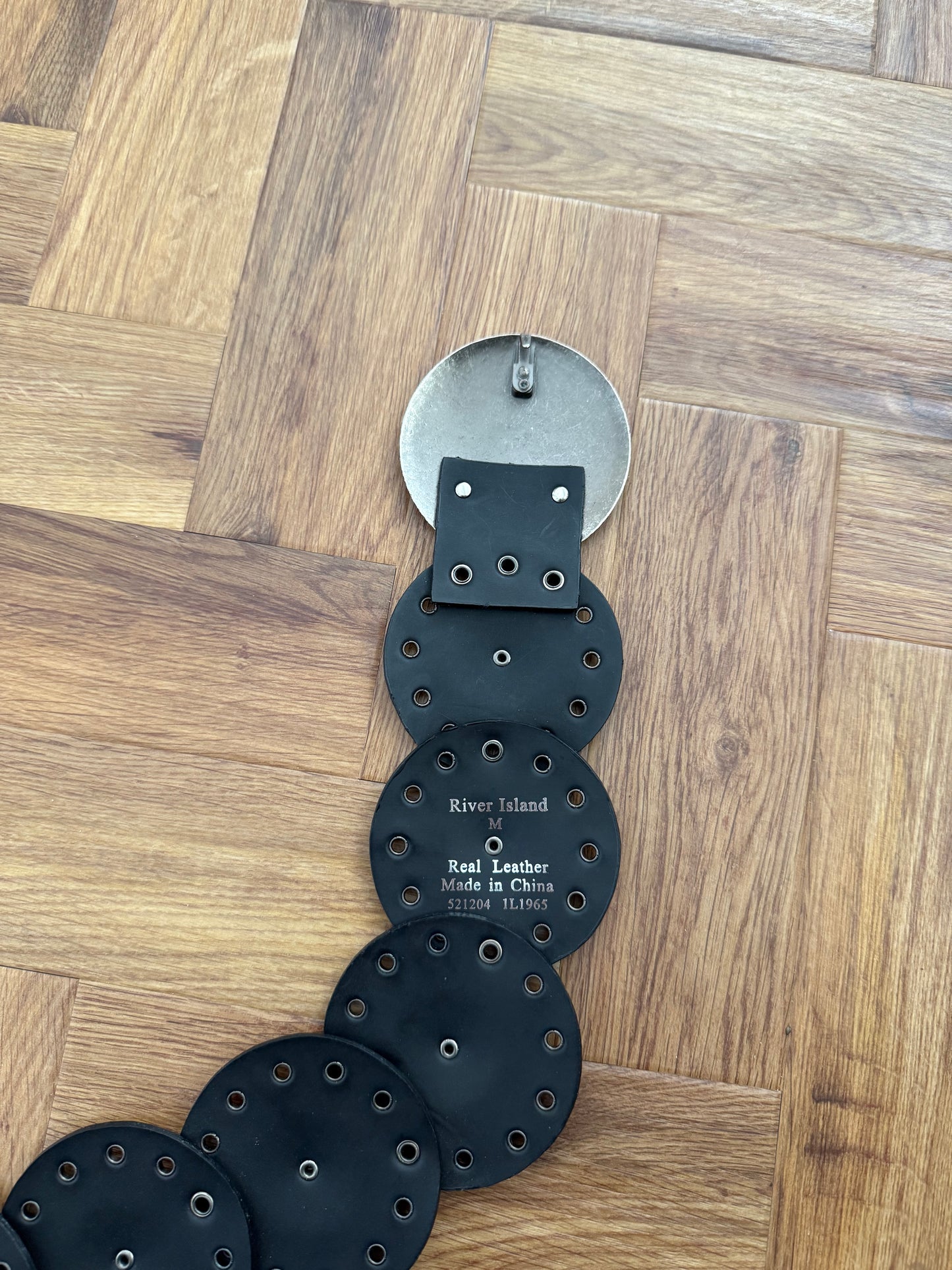 Leather Studded Circle Belt (M)
