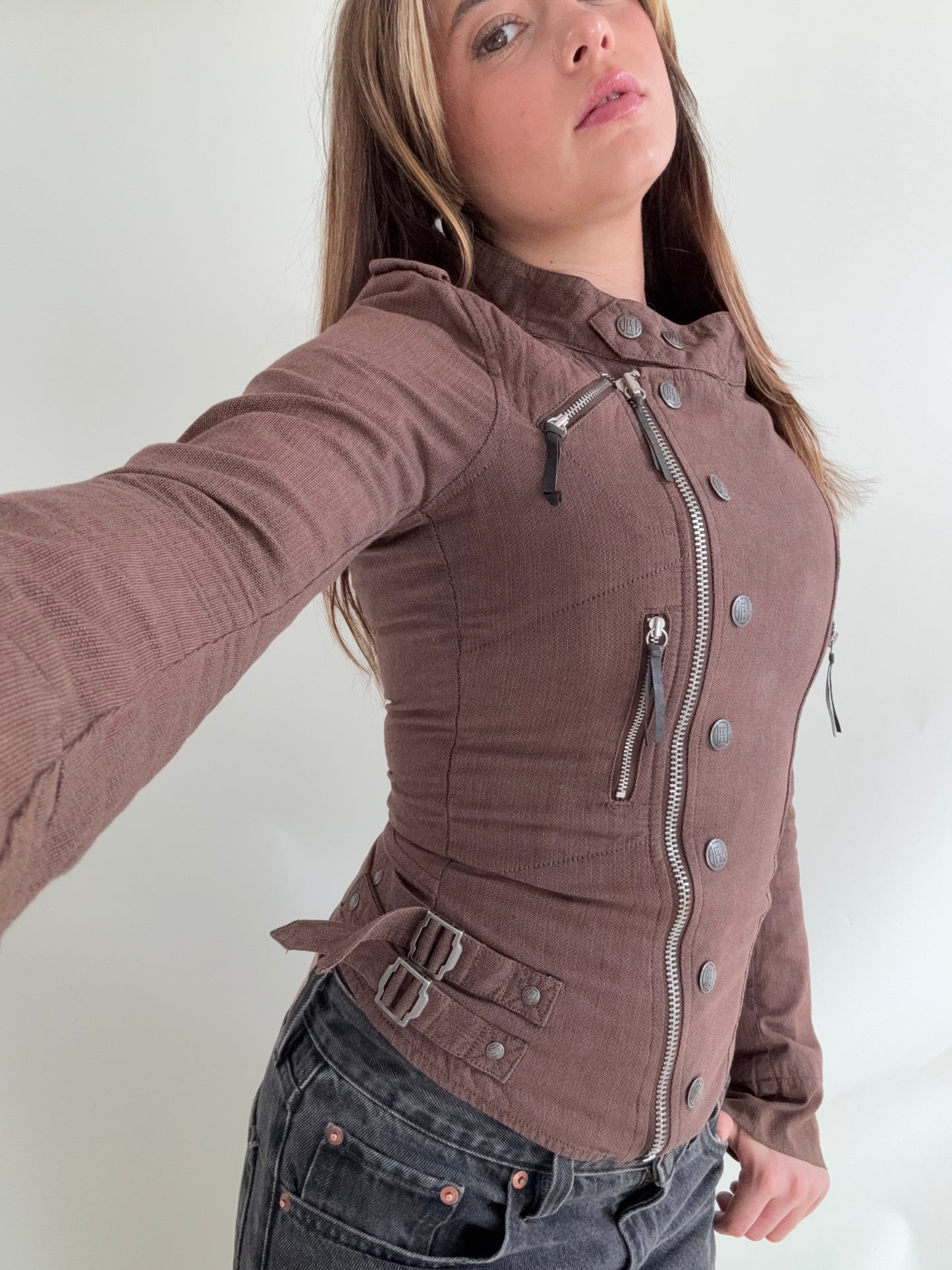 Diesel Fitted Asymmetric Buckle Jacket (XS)