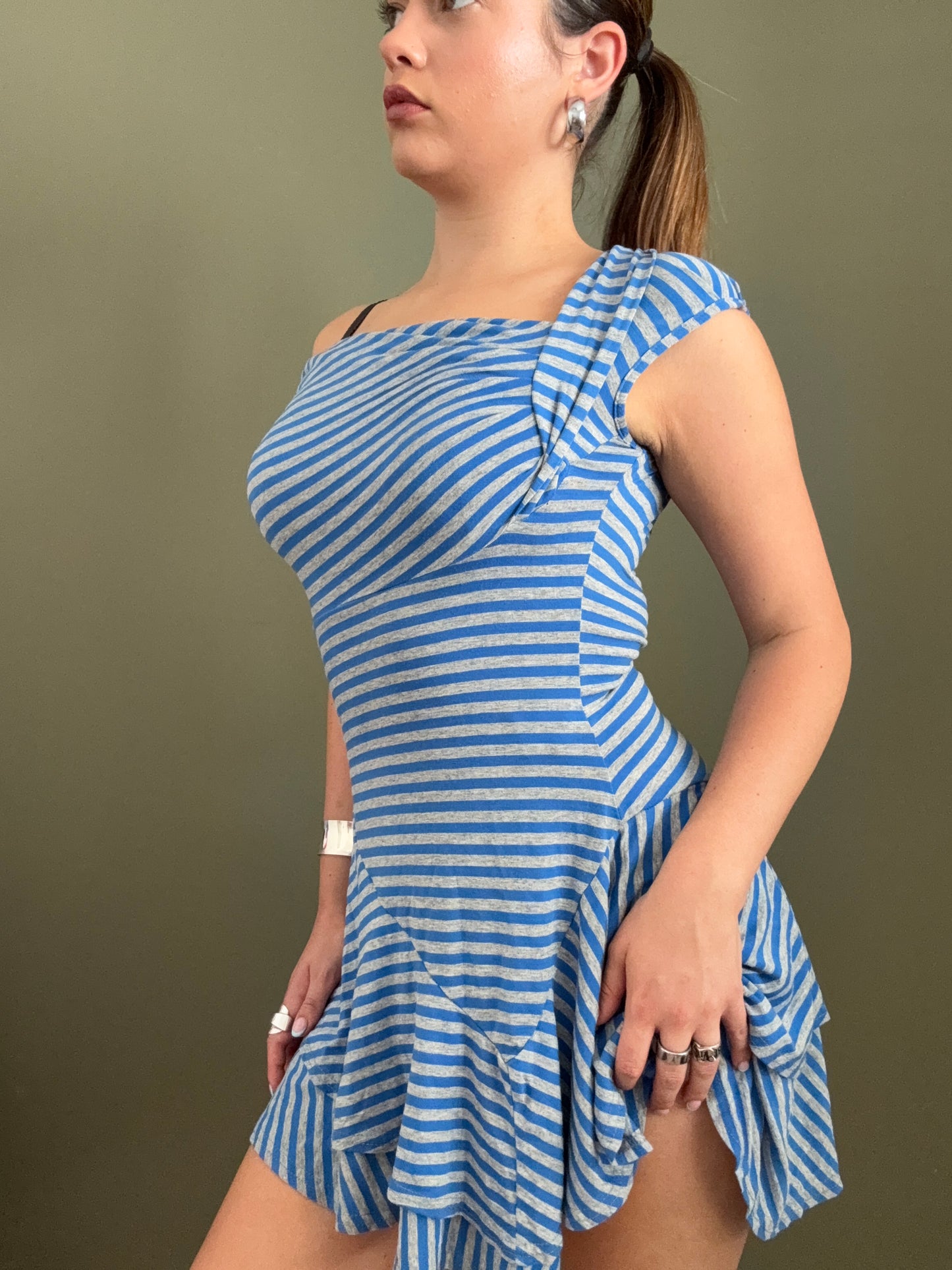 Y2K Striped Mini Dress