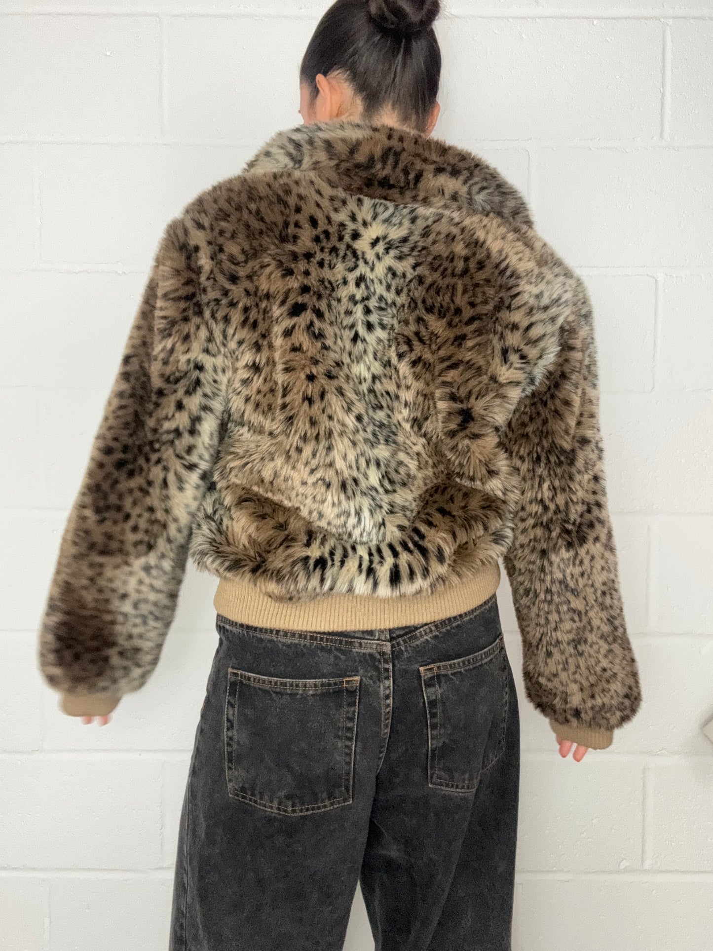 Leopard Faux Fur Jacket (UK16)