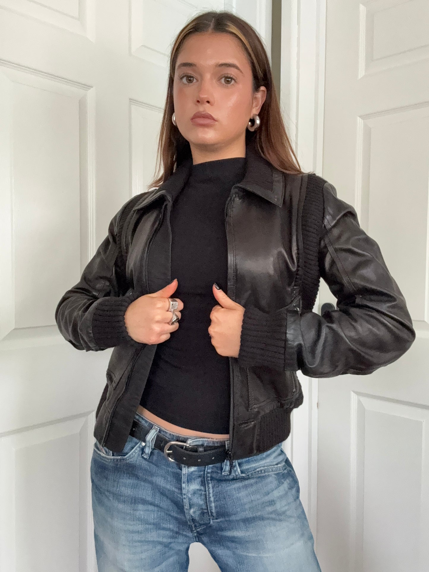 Diesel Leather Bomber Jacket (S)