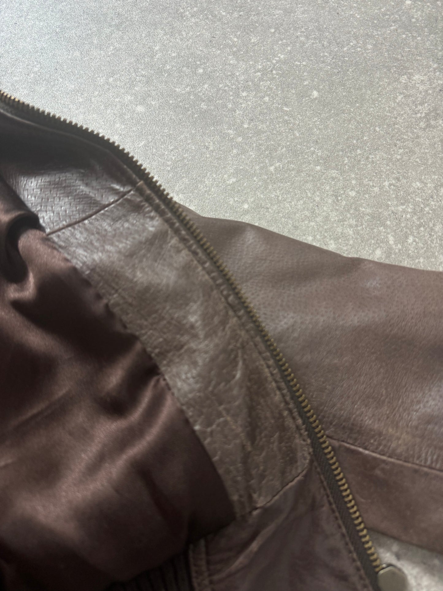 Vintage Brown Leather Fitted Jacket (UK10)