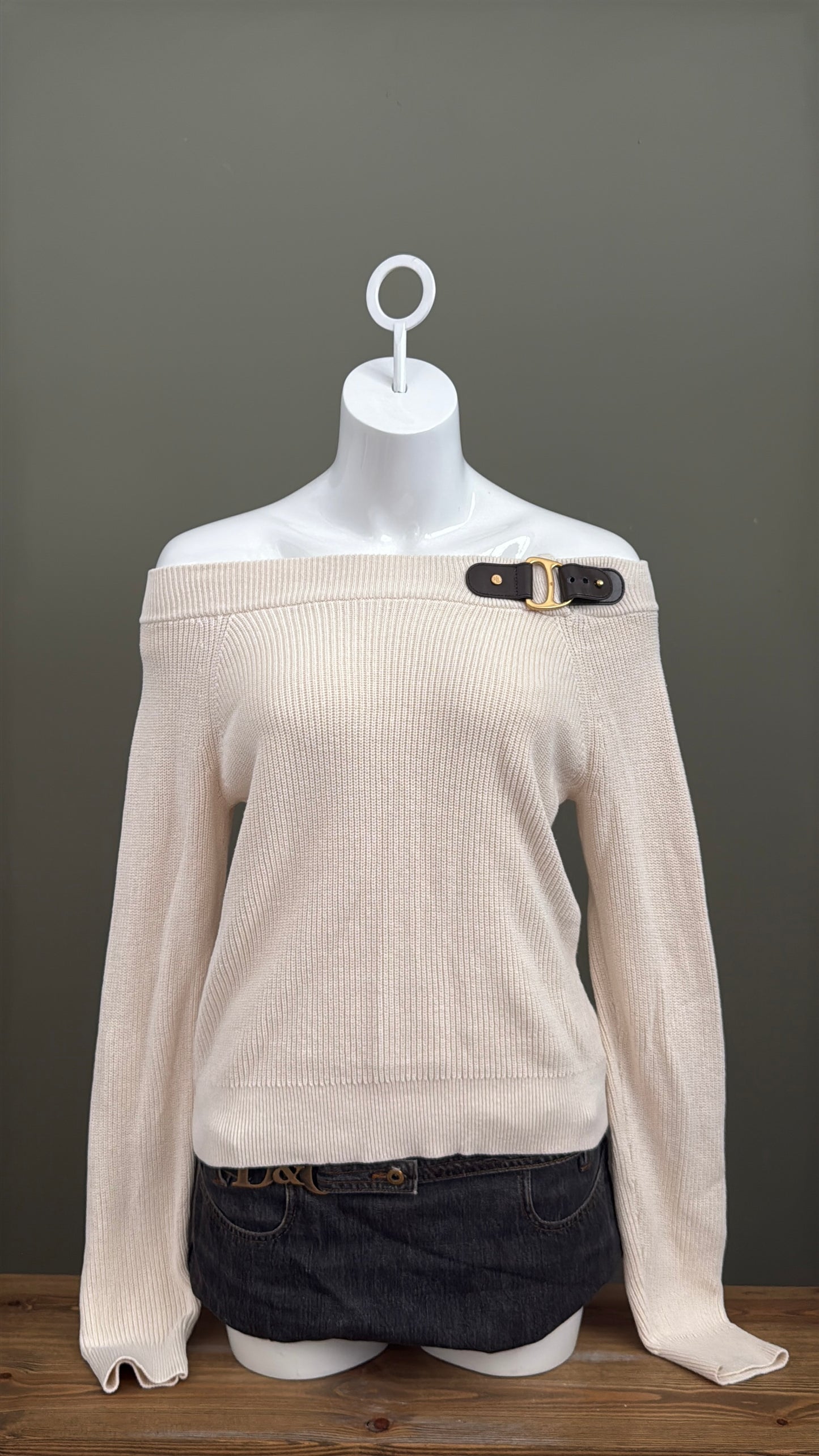 Ralph Lauren Knit Off The Shoulder Jumper (S)