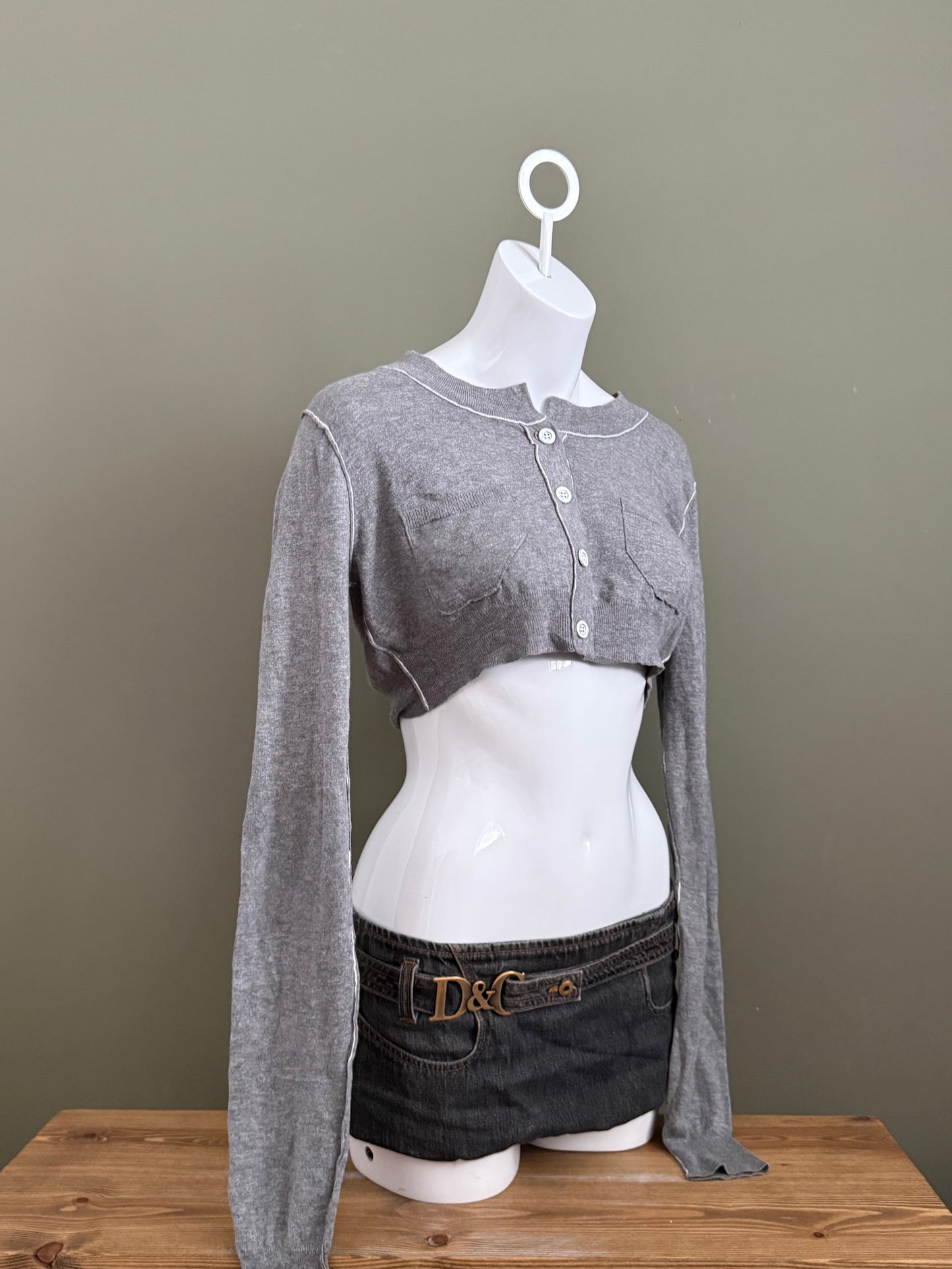 Allsaints Cropped Knit Cardigan (UK12)