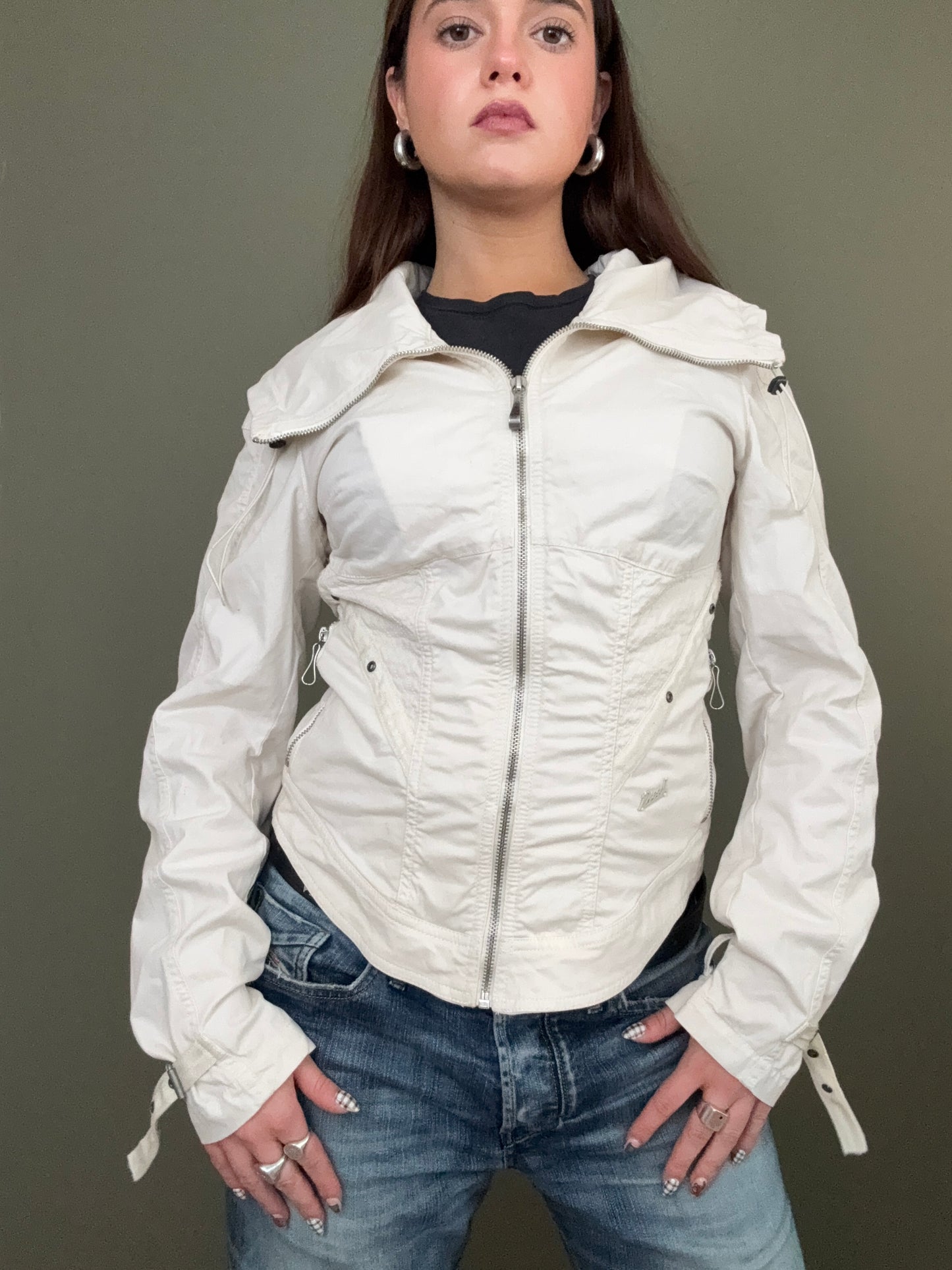 White Fitted Diesel Jacket (M)