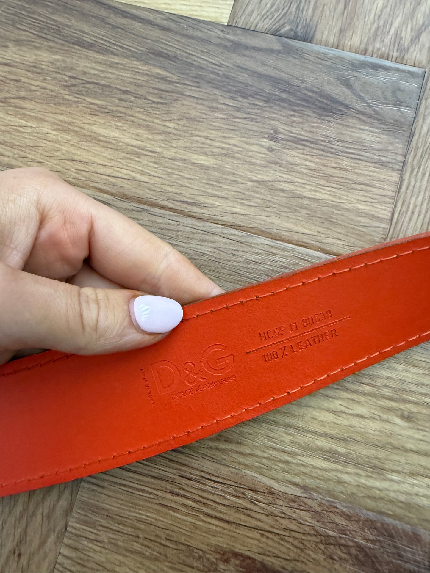 Orange Dolce & Gabbana Leather Belt