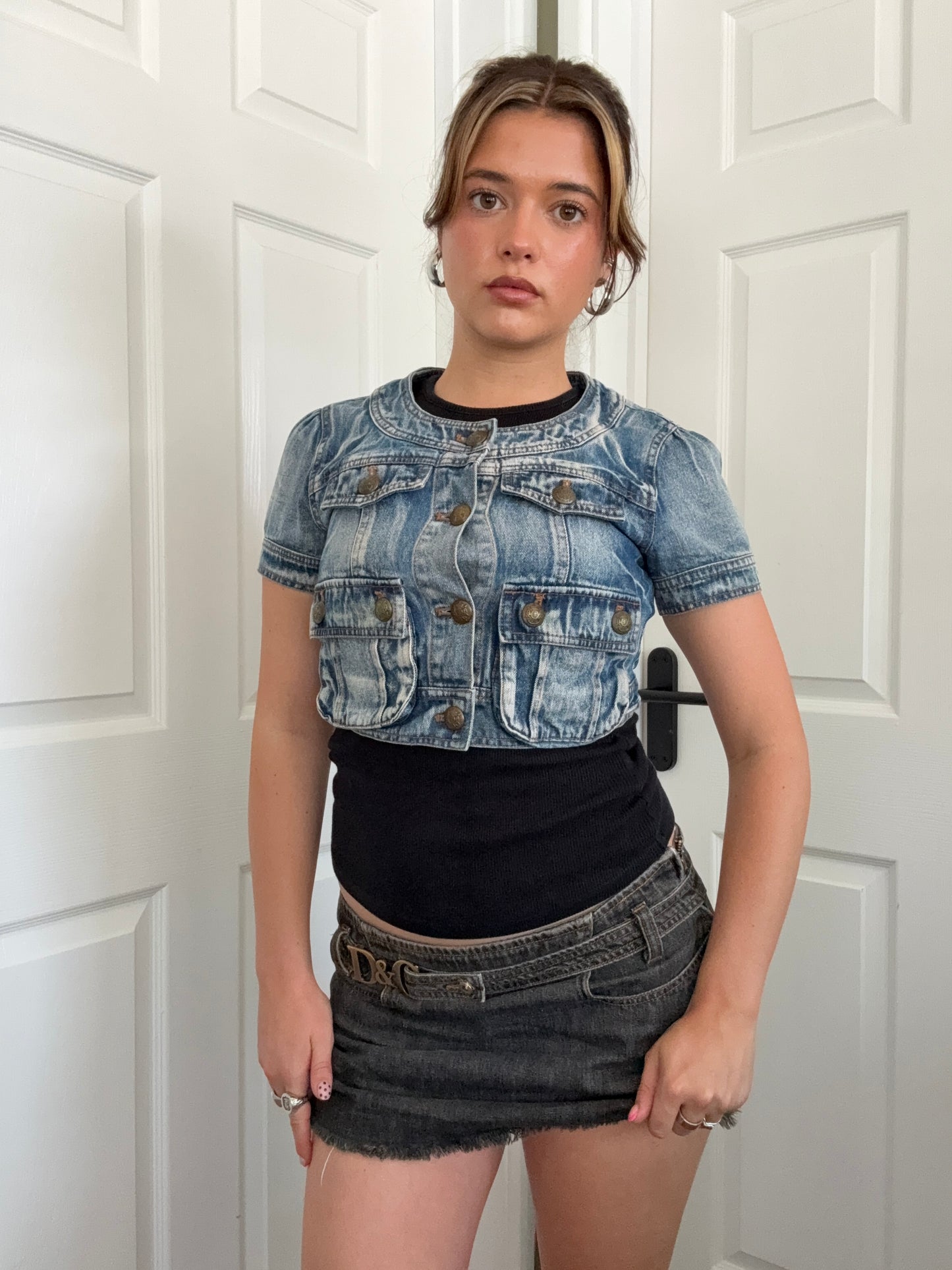 Y2K Denim Top (S)