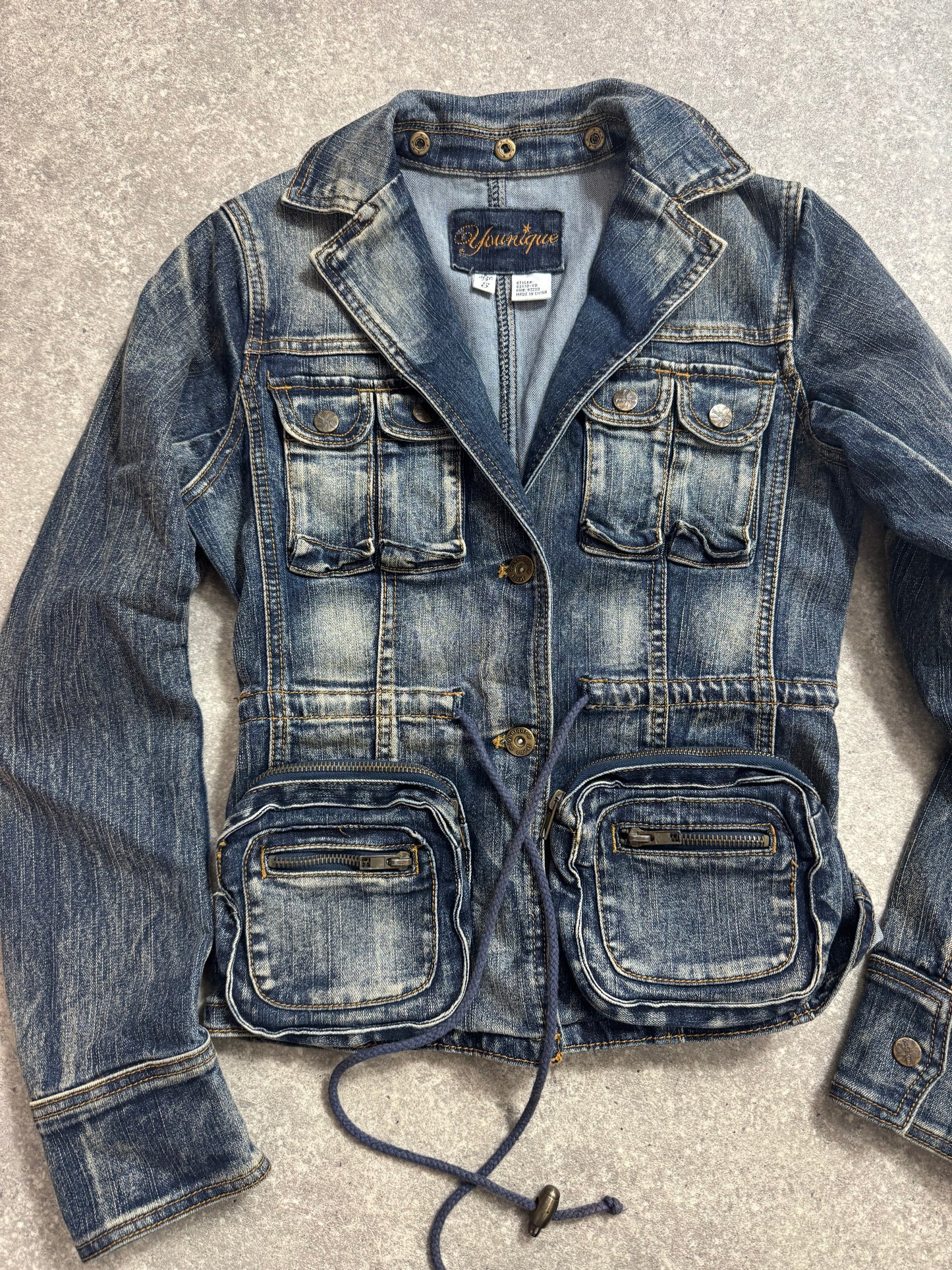 Y2K Cargo Denim Jacket (S)