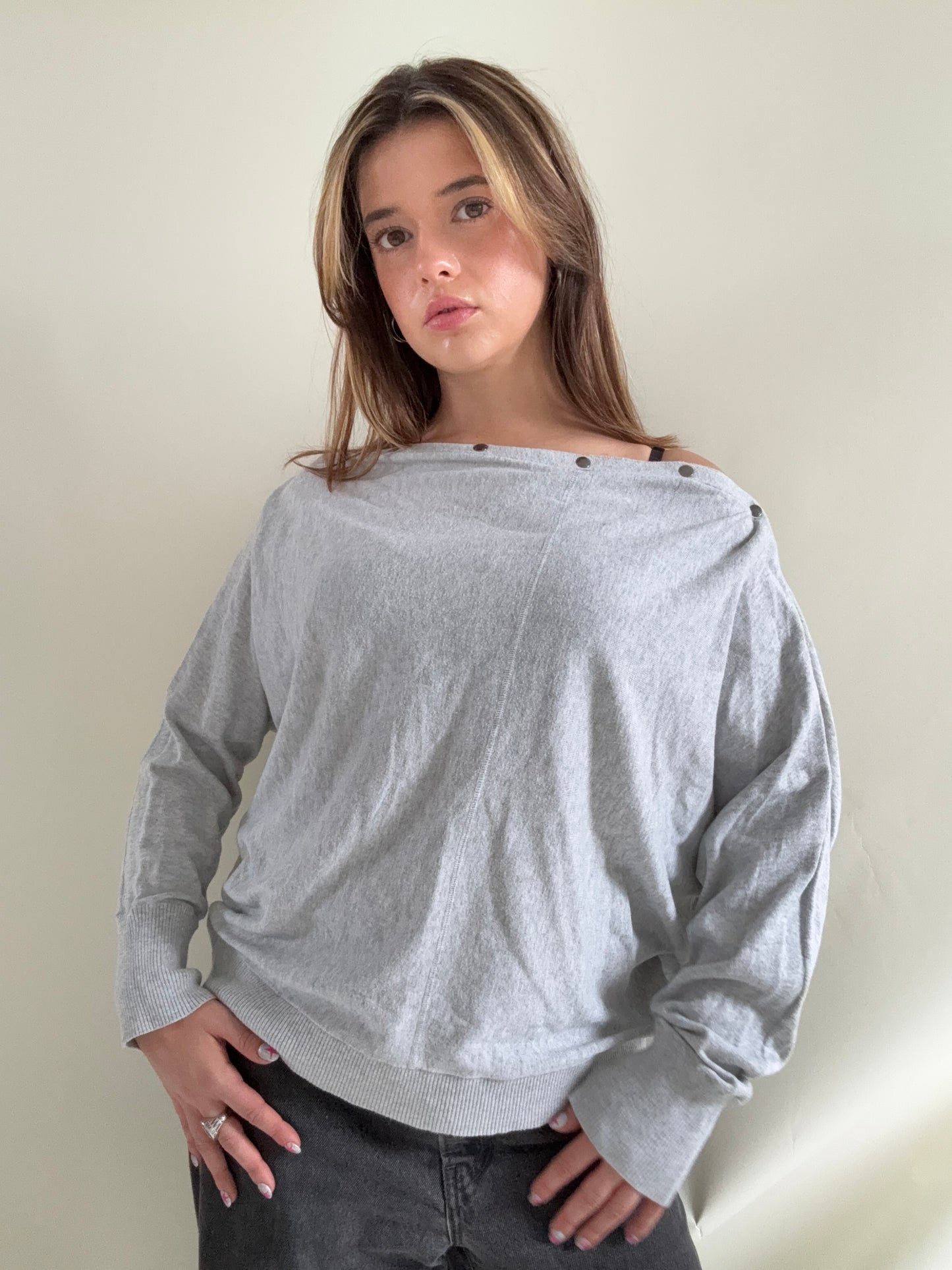 Allsaints Elle Popper Batwing Jumper (L)
