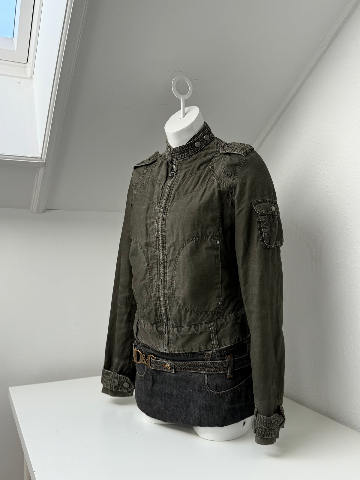 Diesel Khaki Vintage Biker Jacket (M)