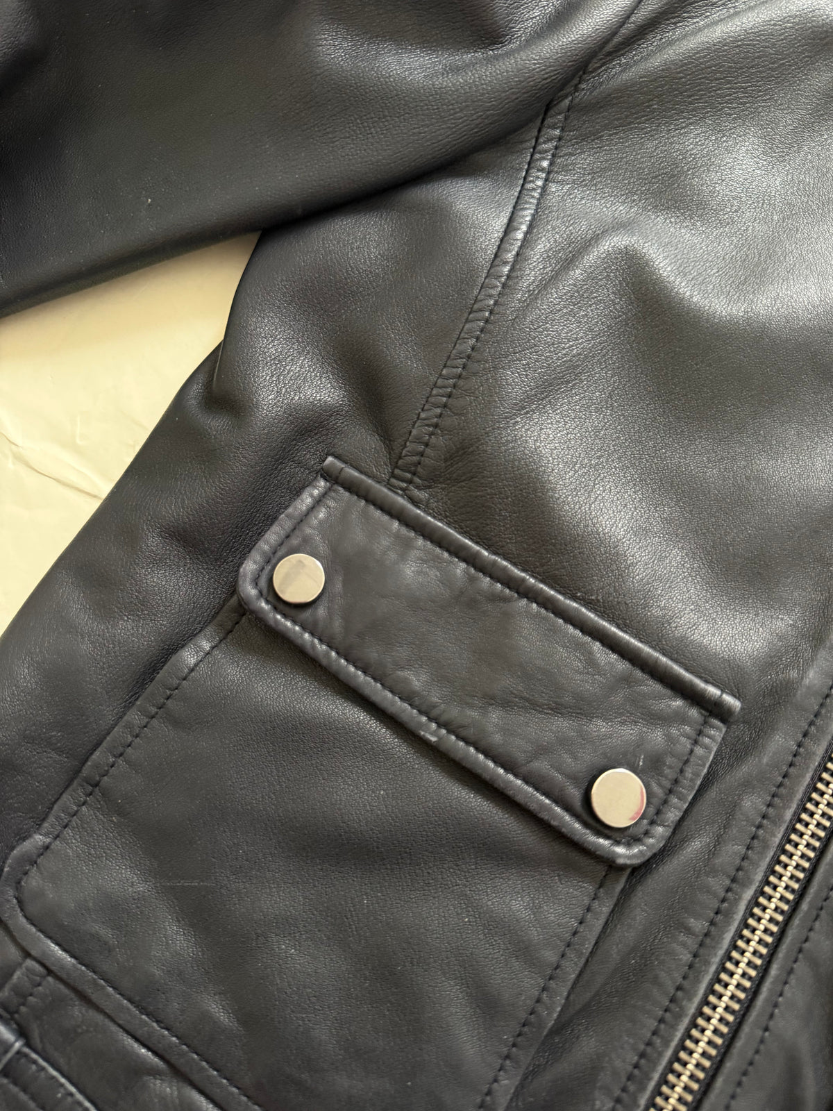 Leather Fitted Jacket (UK10)