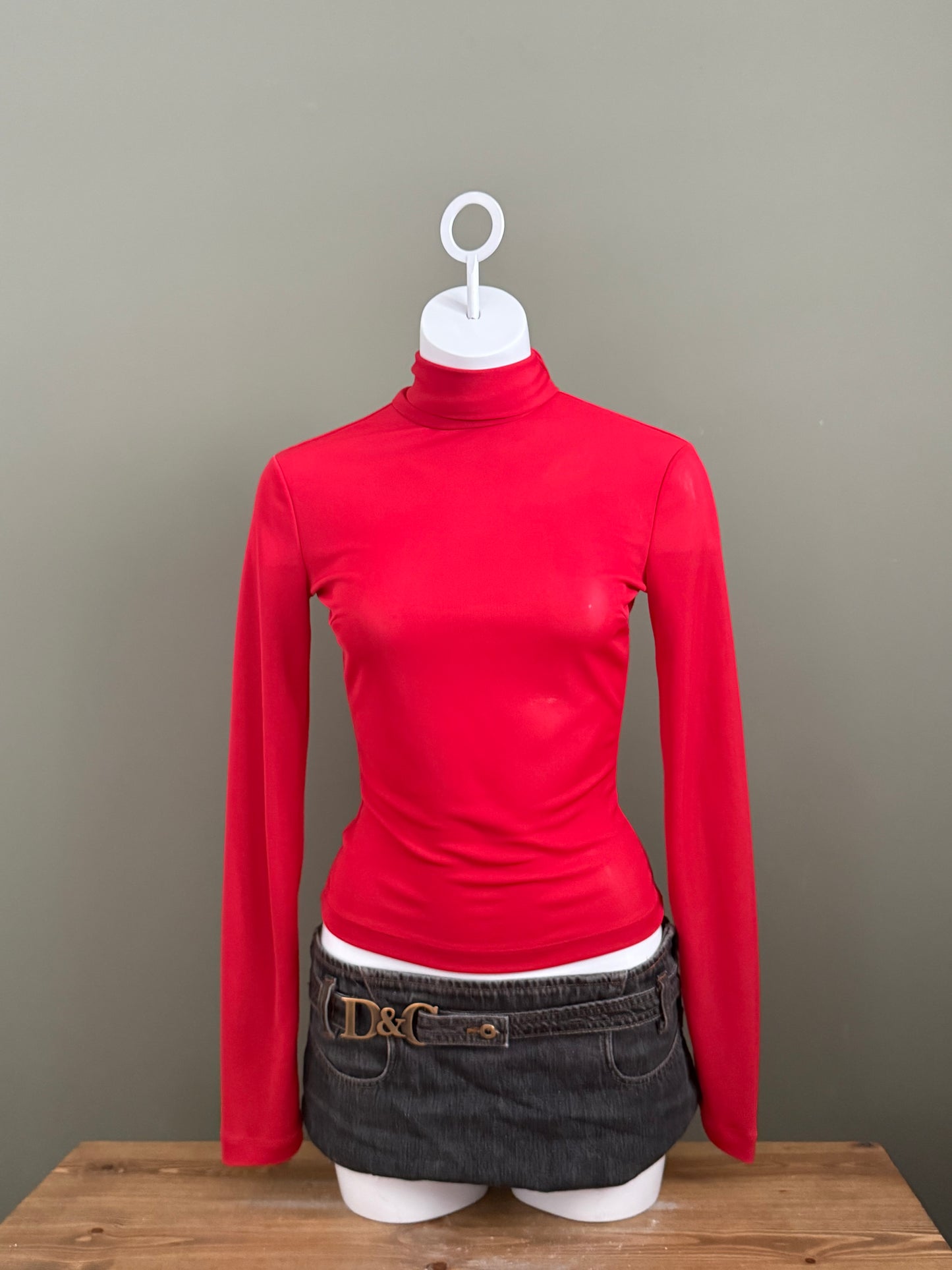 Dolce & Gabbana Red Mesh Longsleeve Top (S)