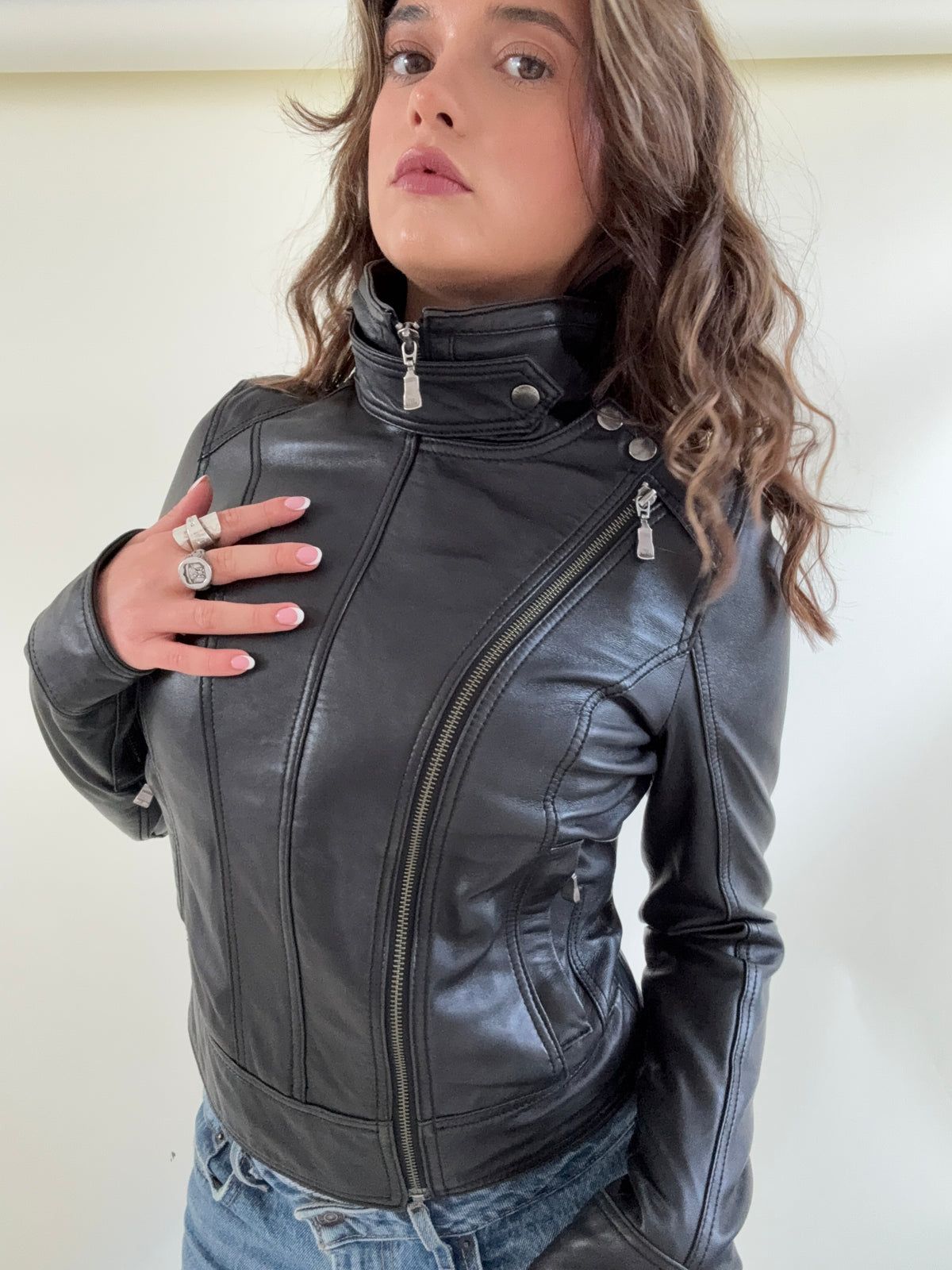 Ted Baker Fitted Leather Jacket (S)