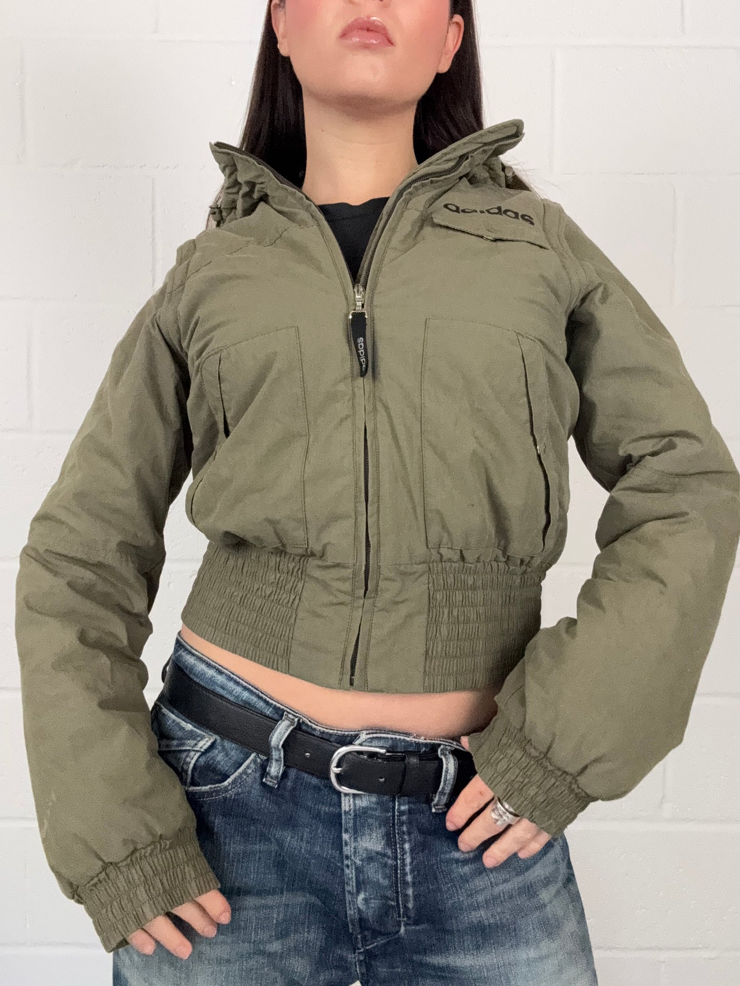 Adidas Khaki Puffer Coat (UK10)