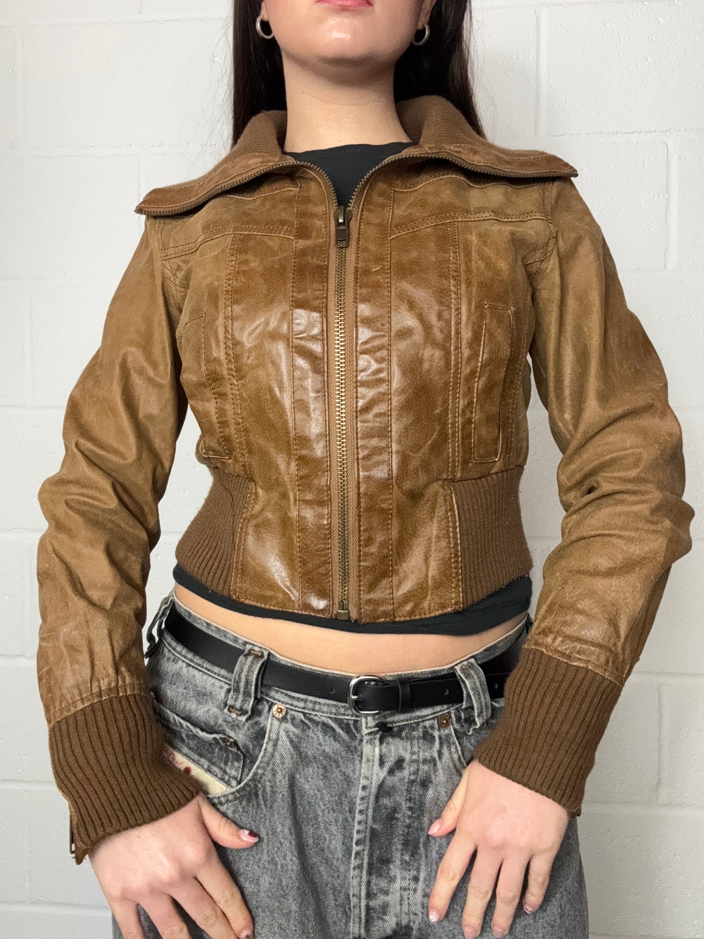 Fitted Leather Jacket (UK10)