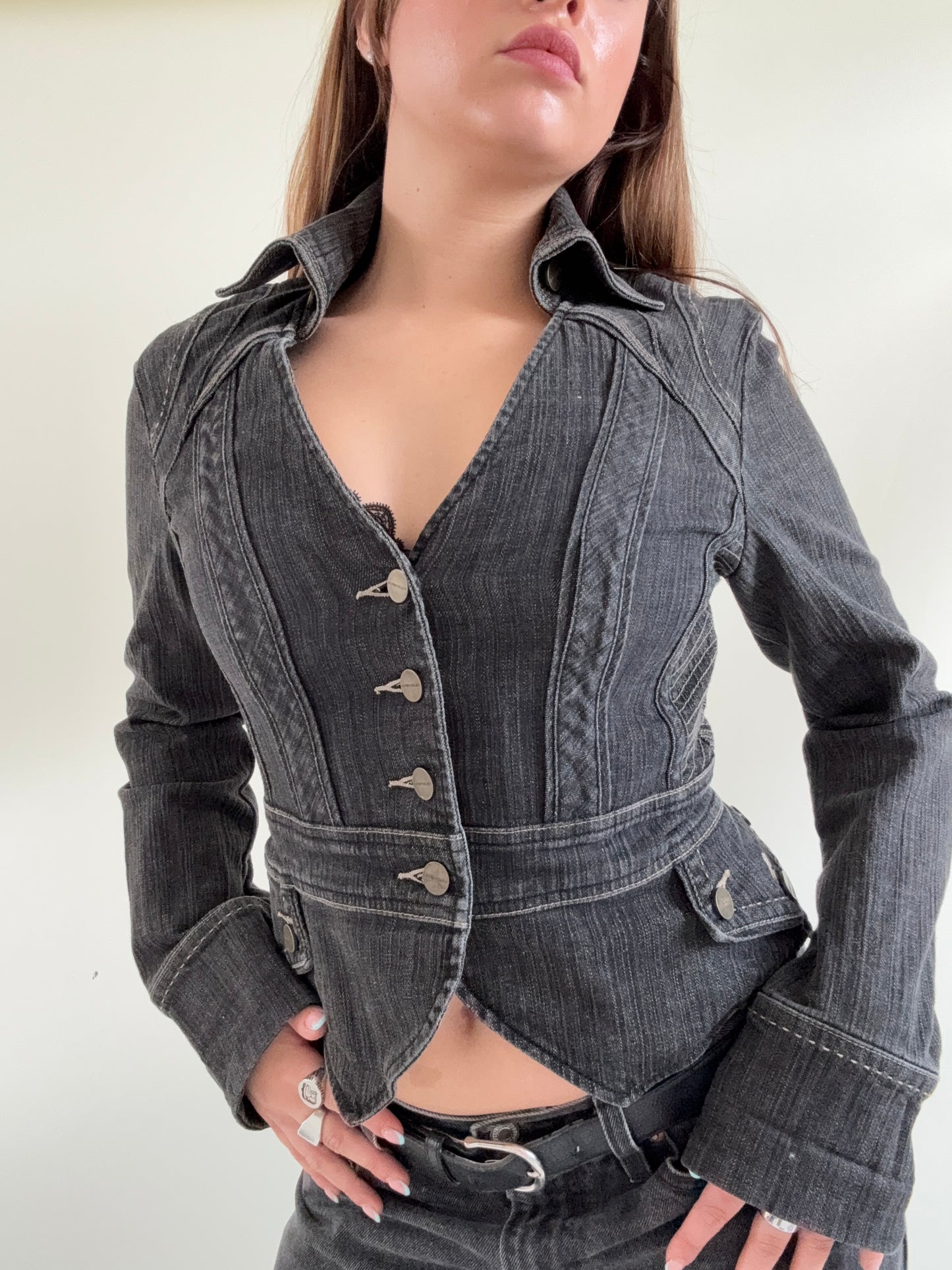 Karen Millen Fitted Denim Jacket (UK10)