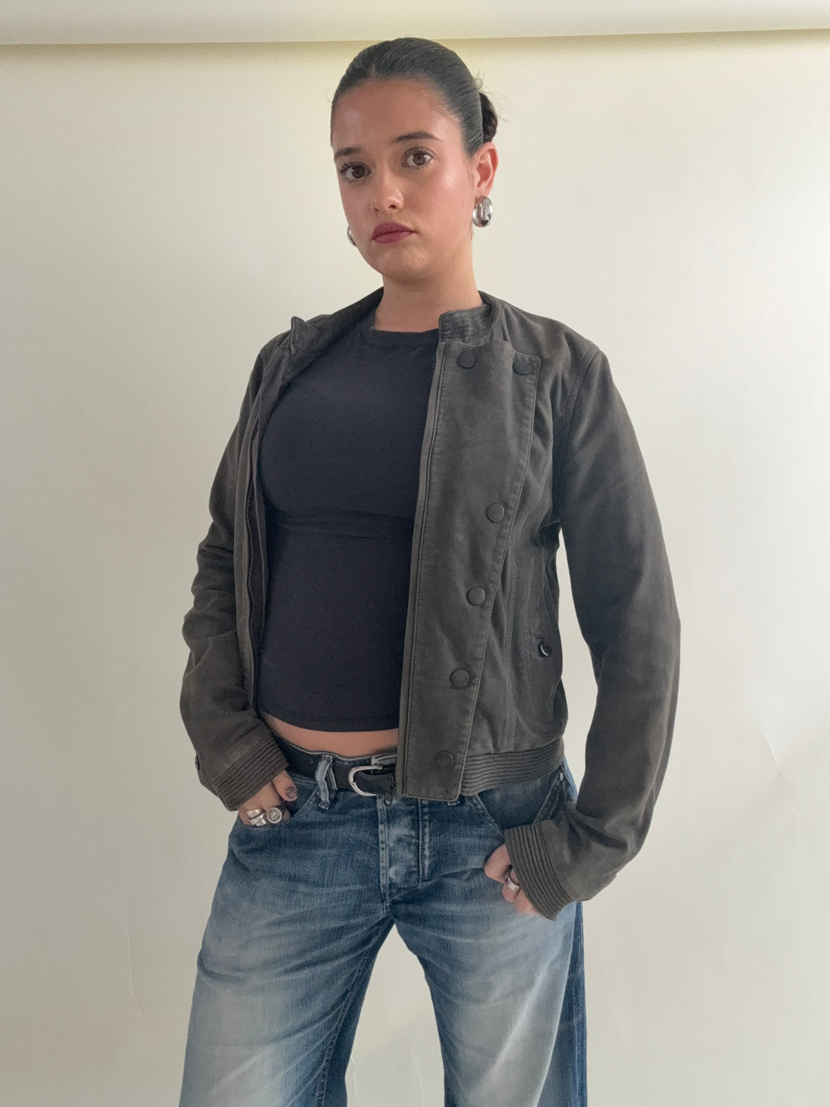Vintage Diesel Leather Military Jacket (S)