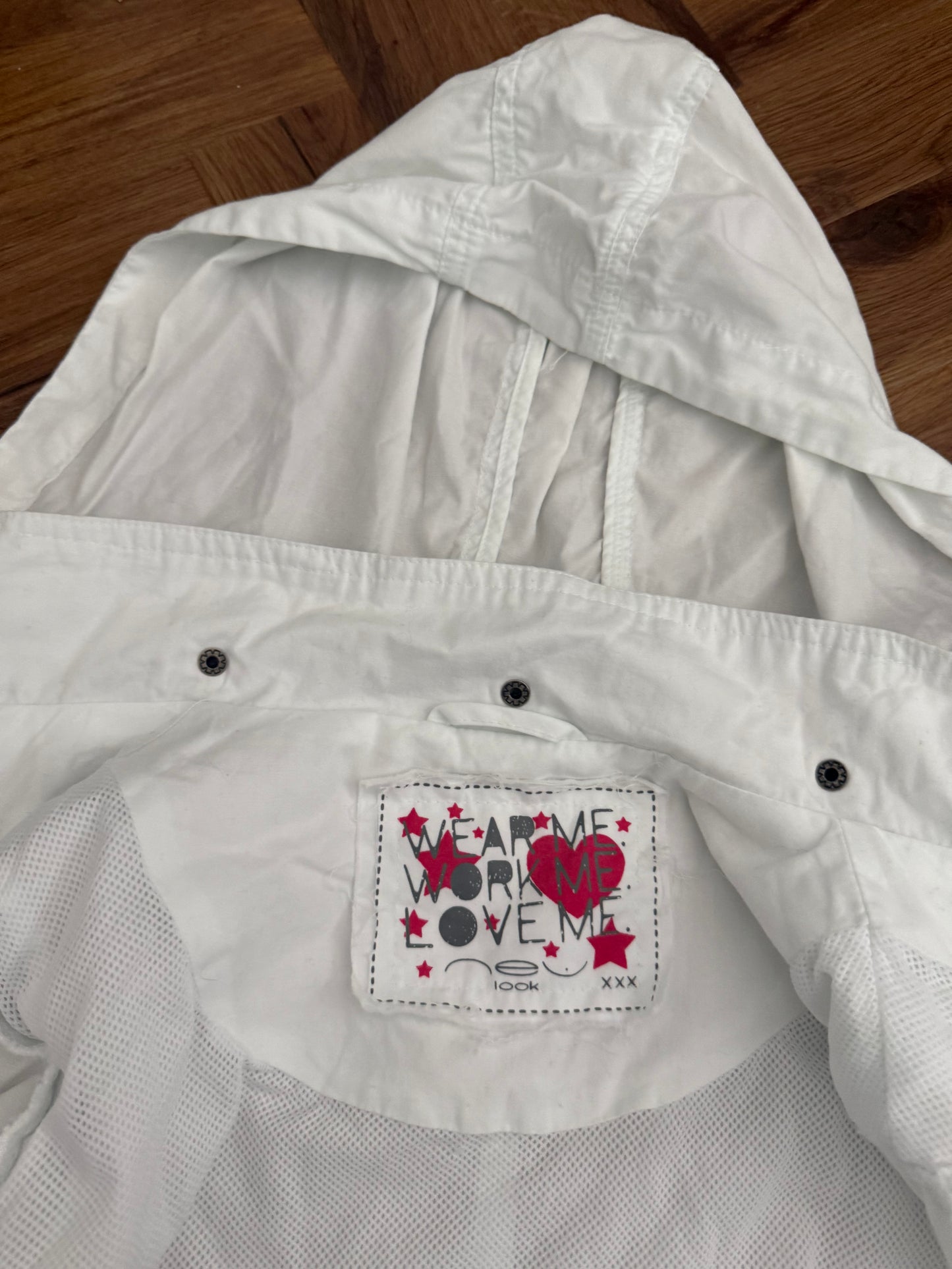 White Cotton Bomber Jacket (UK14)