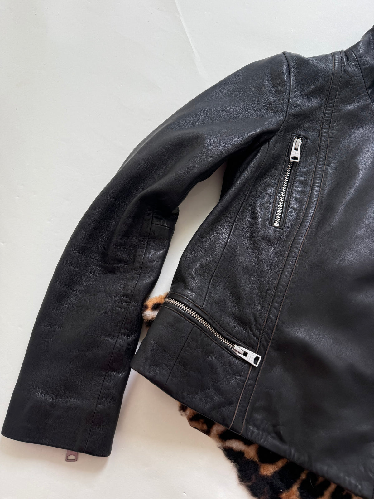 Allsaints Leather Buckle Jacket (UK8)