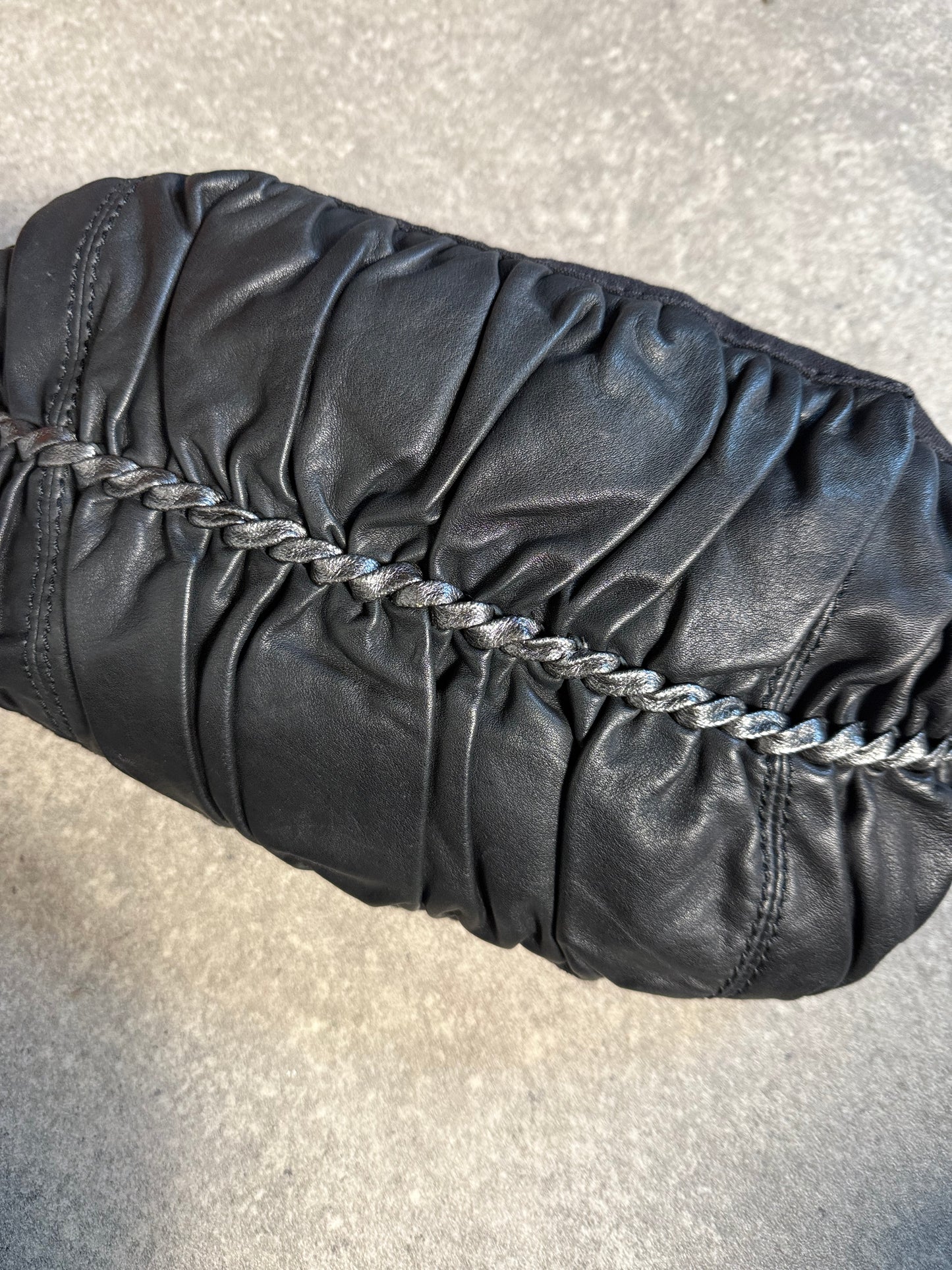 Diesel Leather Ruched Shoulder Bag