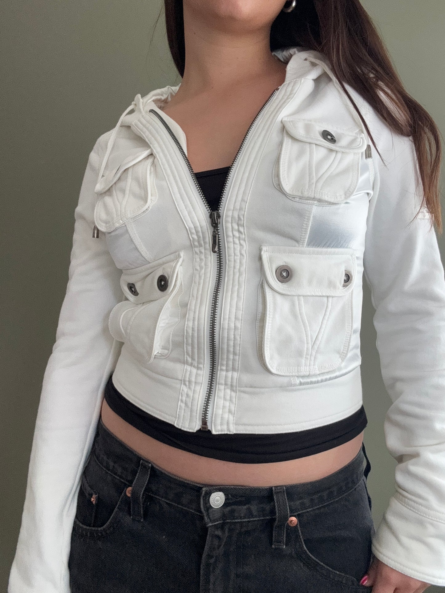 Jane Norman Cargo Zip Hoodie (UK6)