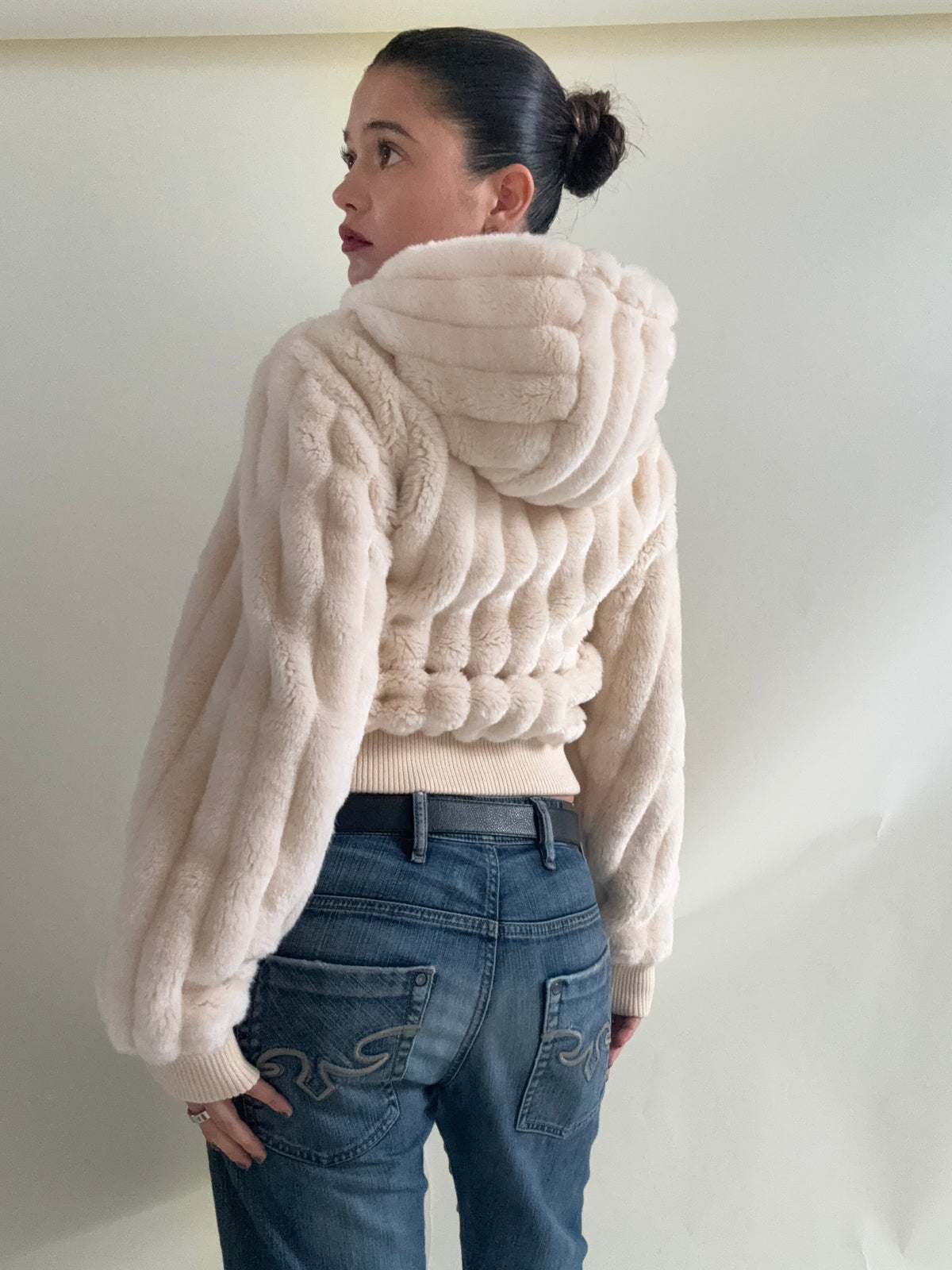 Faux Fur Hooded Jacket (XS)