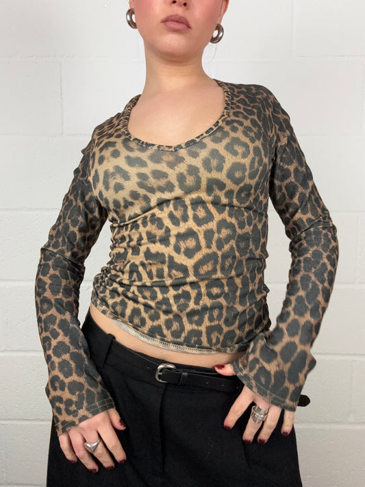 Morgan De Toi Sparkly Leopard Top (S)