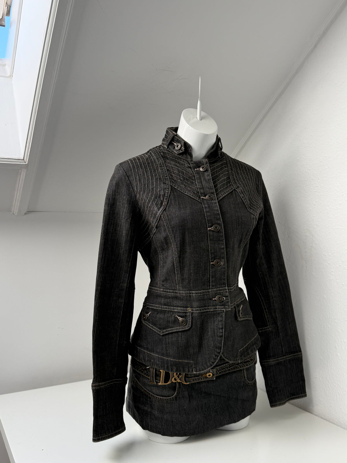Karen Millen Denim Corset Jacket (UK14)